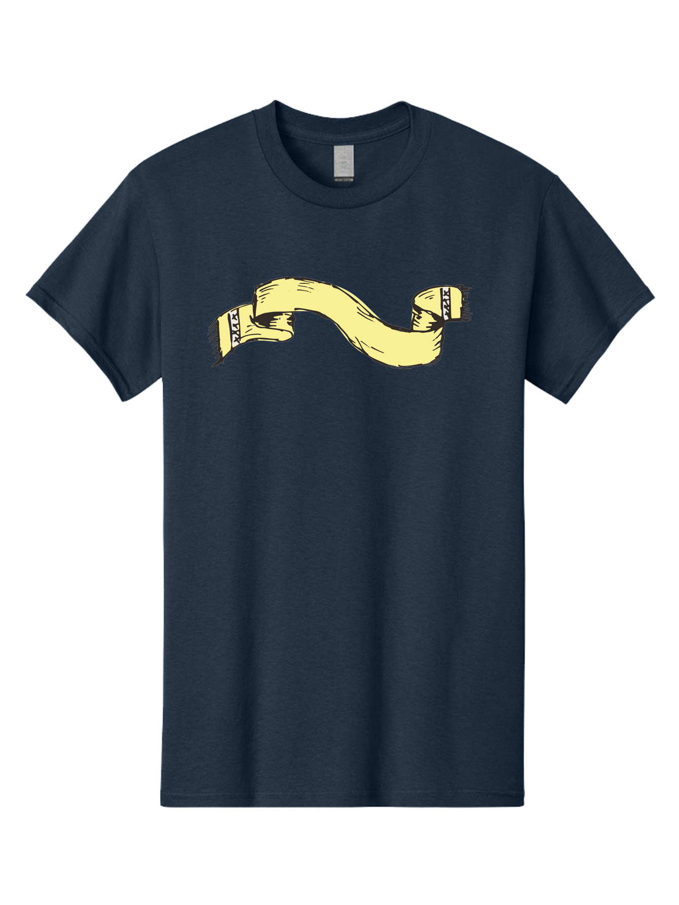 Yellow-Ribbon Men'S Graphic Tee, 100% Cotton, Comfortable Casual Summer Wear, Machine Washable, Parallax Banner, Ribbon Decoration, Vintage Design, Hand-Drawn Illustration, Scroll Element, Banner Template, Retro Style, Decorative Ribbon Aab184