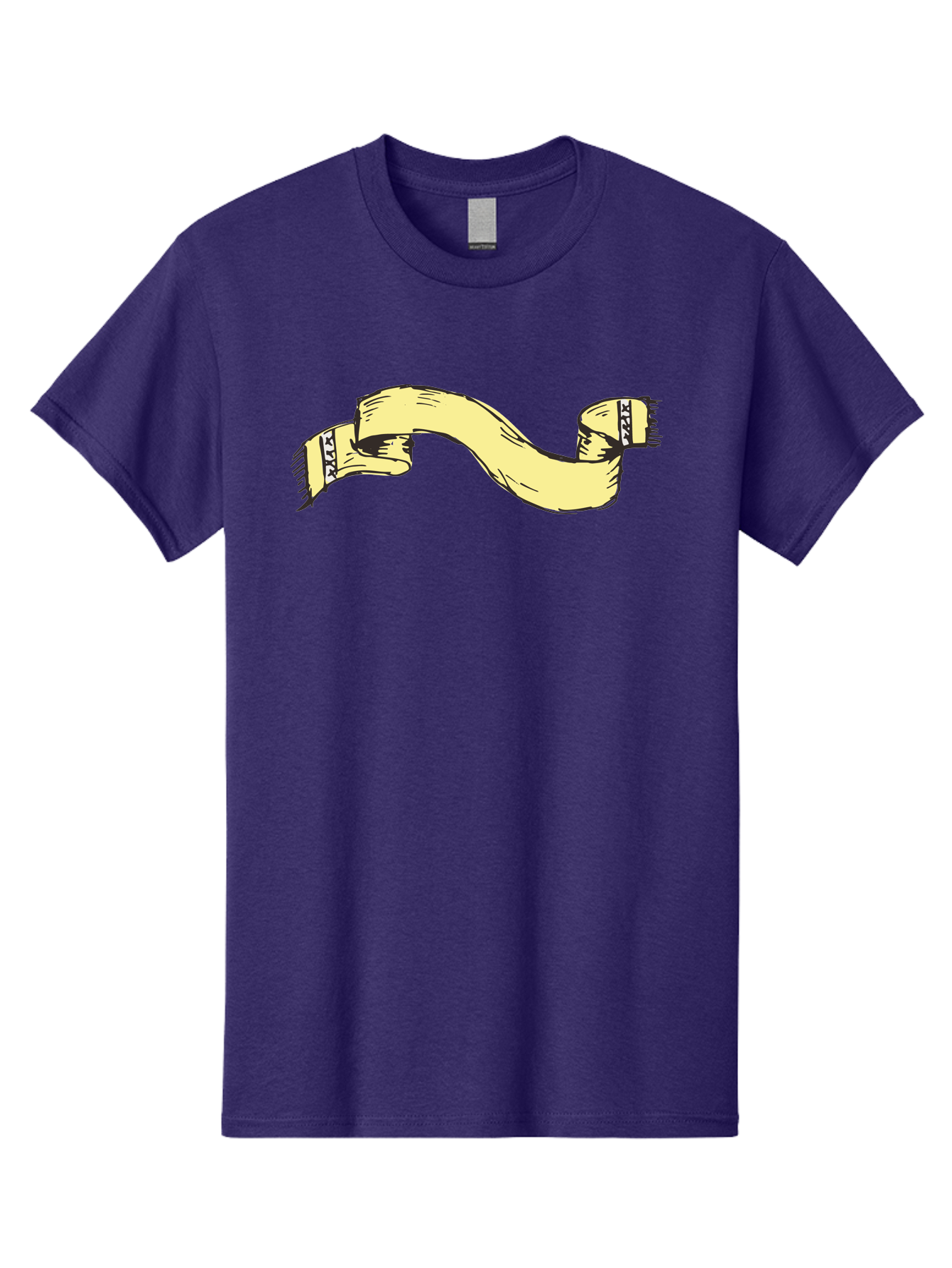 Yellow-Ribbon Men'S Graphic Tee, 100% Cotton, Comfortable Casual Summer Wear, Machine Washable, Parallax Banner, Ribbon Decoration, Vintage Design, Hand-Drawn Illustration, Scroll Element, Banner Template, Retro Style, Decorative Ribbon Aab184