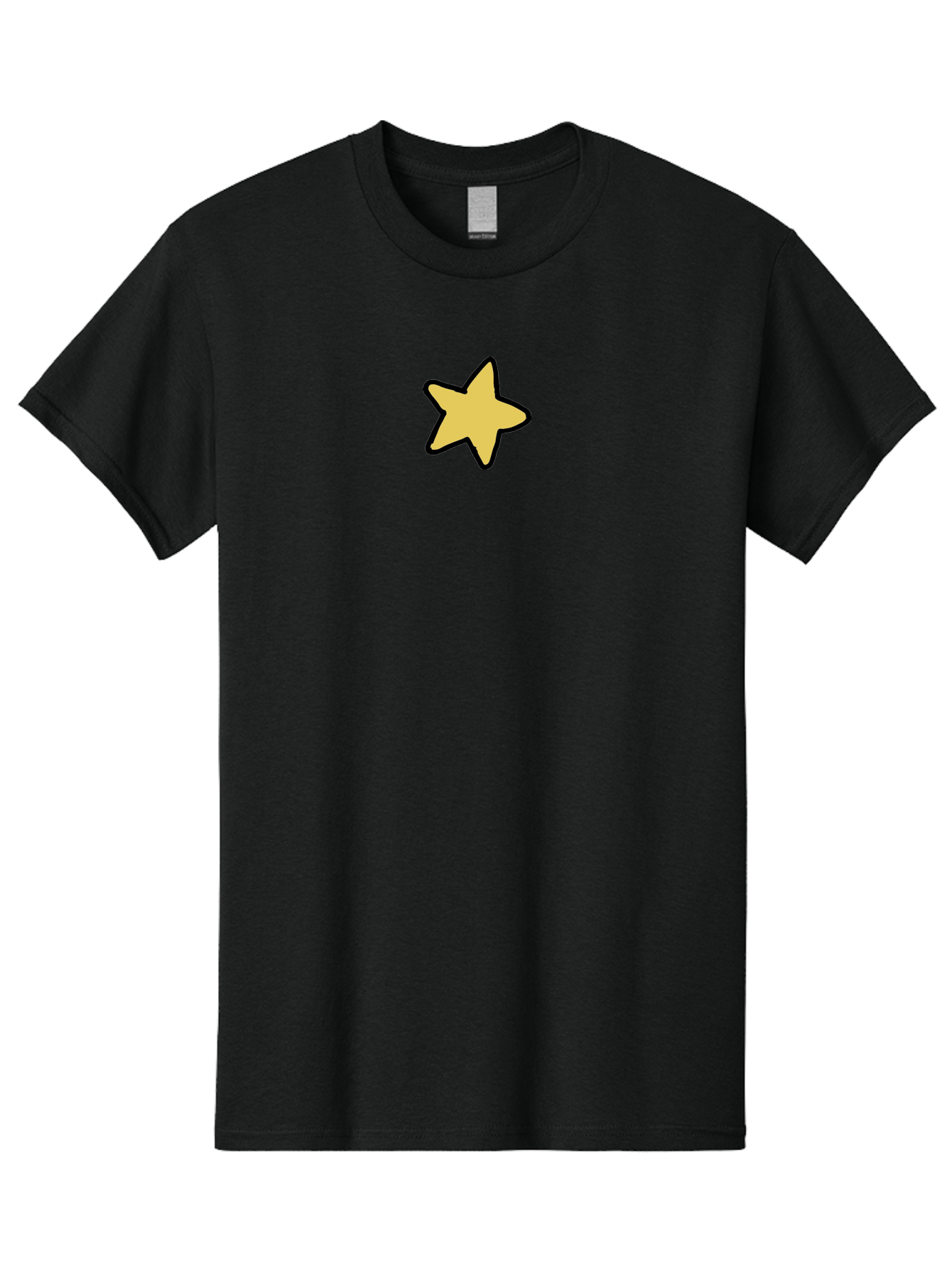 Yellow-Star-1 Men'S Graphic Tee, 100% Cotton, Comfortable Casual Summer Wear, Machine Washable, Yellow Star, Five-Pointed Star, Cartoon Star, Simple Design, Minimalist Artwork, Symbolic Icon, Celestial Body, Hand-Drawn Illustration Aab185