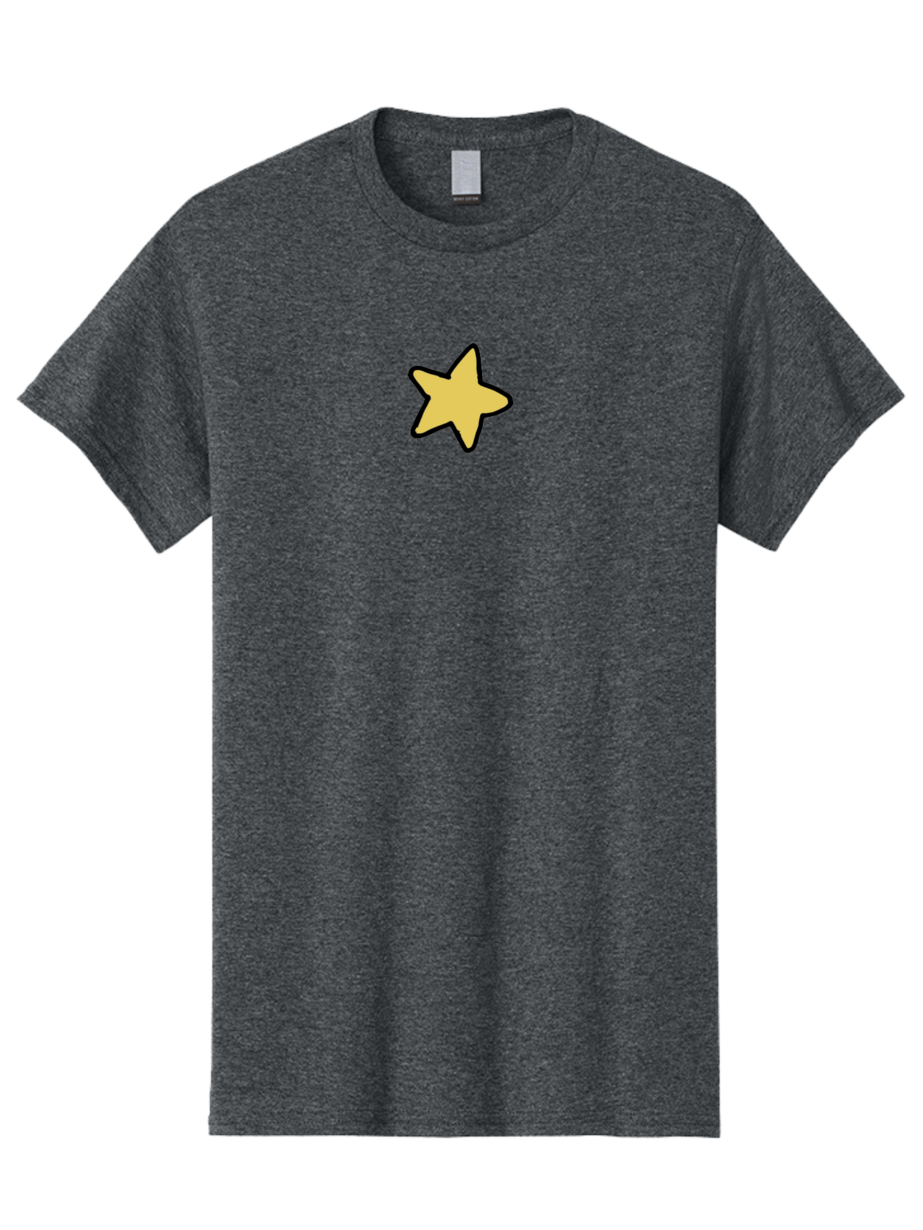 Yellow-Star-1 Men'S Graphic Tee, 100% Cotton, Comfortable Casual Summer Wear, Machine Washable, Yellow Star, Five-Pointed Star, Cartoon Star, Simple Design, Minimalist Artwork, Symbolic Icon, Celestial Body, Hand-Drawn Illustration Aab185