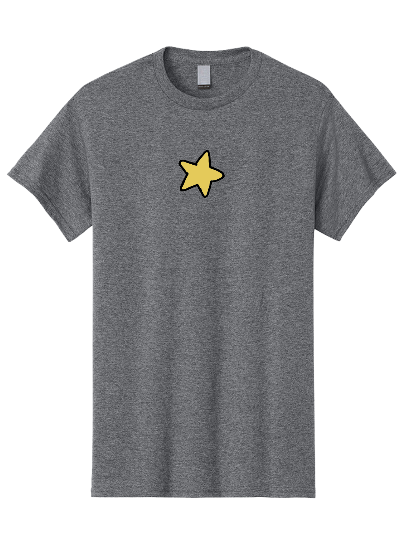 Yellow-Star-1 Men'S Graphic Tee, 100% Cotton, Comfortable Casual Summer Wear, Machine Washable, Yellow Star, Five-Pointed Star, Cartoon Star, Simple Design, Minimalist Artwork, Symbolic Icon, Celestial Body, Hand-Drawn Illustration Aab185