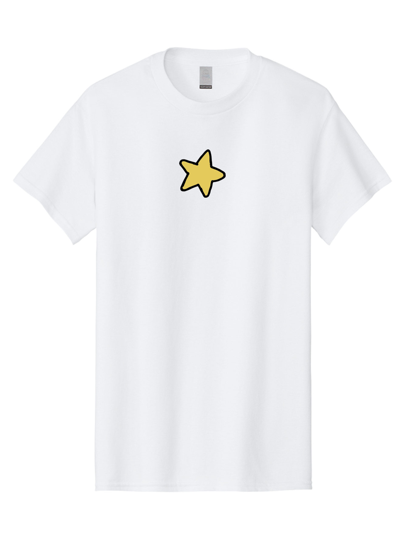 Yellow-Star-1 Men'S Graphic Tee, 100% Cotton, Comfortable Casual Summer Wear, Machine Washable, Yellow Star, Five-Pointed Star, Cartoon Star, Simple Design, Minimalist Artwork, Symbolic Icon, Celestial Body, Hand-Drawn Illustration Aab185