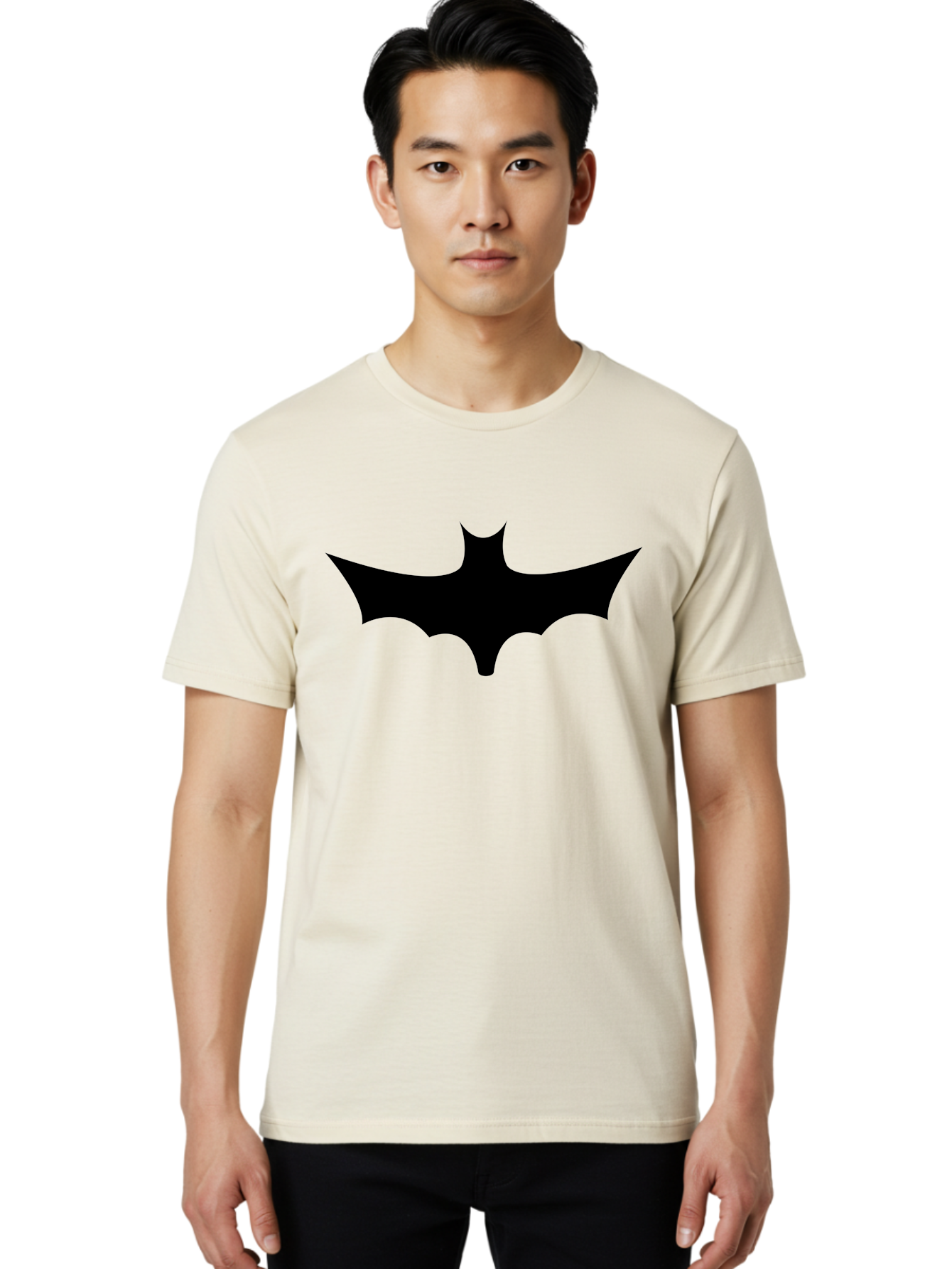 Batman-Logo-1 Men'S Graphic Tee, 100% Cotton, Comfortable Casual Summer Wear, Machine Washable, Batman Symbol, Superhero Logo, Dark Knight Emblem, Gotham City Icon, Comic Book Character, Bat Wings, Black Silhouette, Pop Culture Symbol Aab192