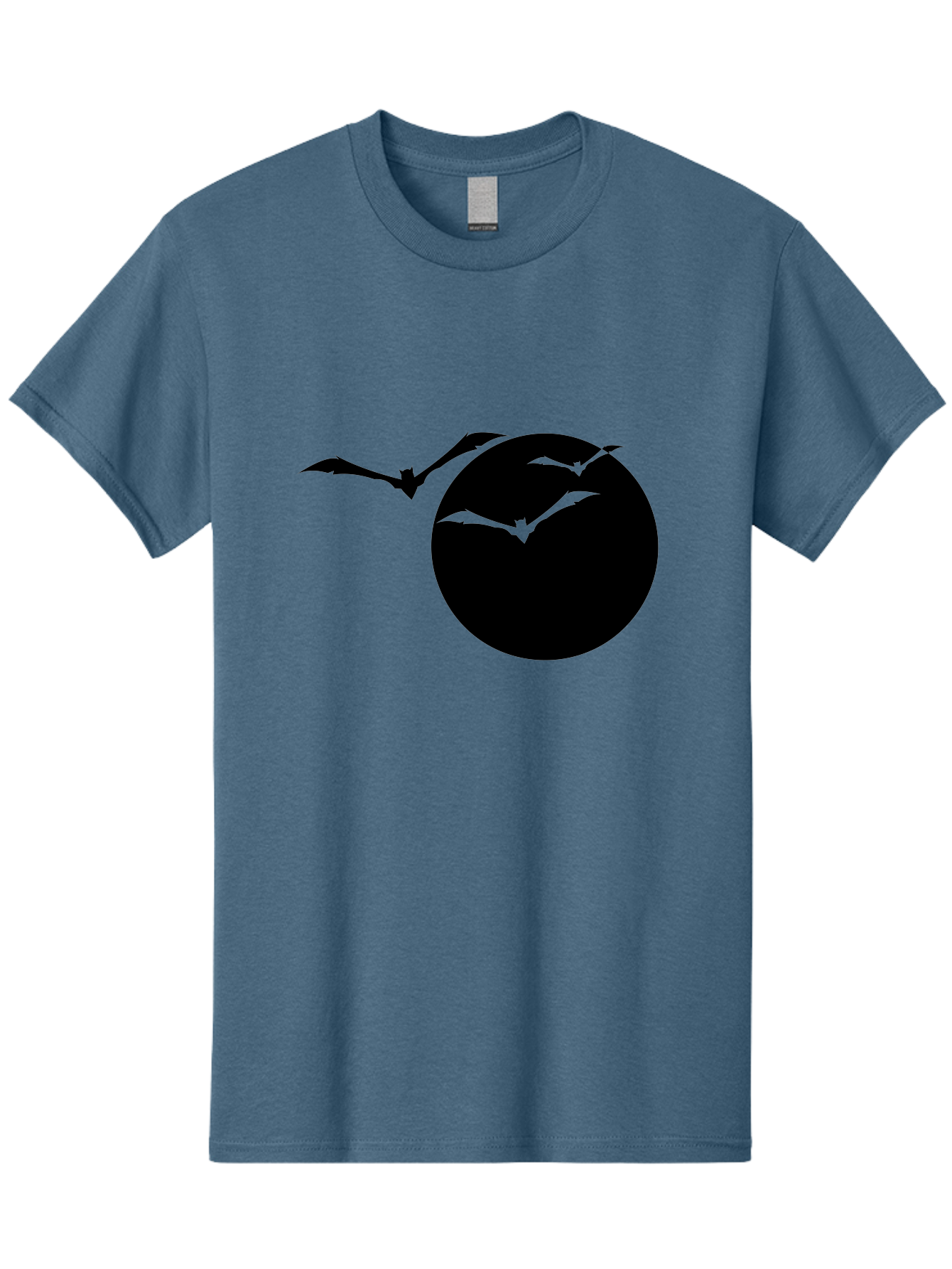 Bats-Flying Men'S Graphic Tee, 100% Cotton, Comfortable Casual Summer Wear, Machine Washable, Bats Flying Around The Moon, Spooky Atmosphere, Halloween Theme, Nighttime Scene, Mysterious Ambiance, Bats In Flight, Lunar Background, Aab197
