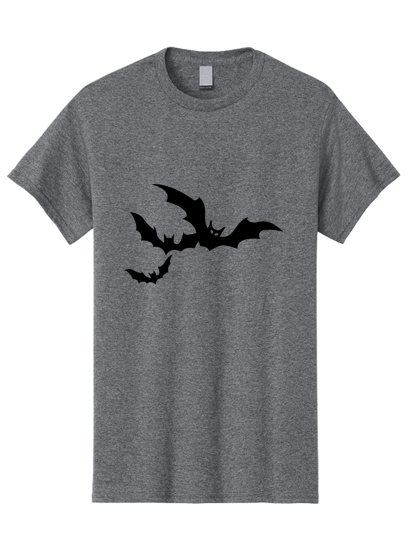 Bats Men'S Graphic Tee, 100% Cotton, Comfortable Casual Summer Wear, Machine Washable, Flying Bats, Silhouette Art, Bat Wings, Halloween Decorations, Spooky Atmosphere, Dark Creatures, Nocturnal Animals, Flying Mammals Aab198