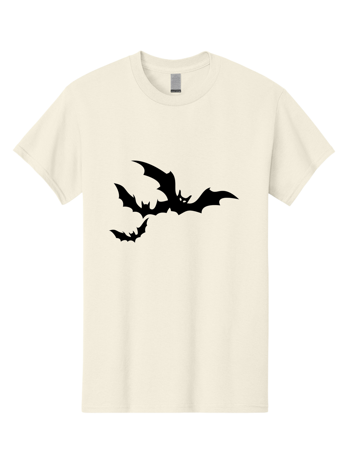 Bats Men'S Graphic Tee, 100% Cotton, Comfortable Casual Summer Wear, Machine Washable, Flying Bats, Silhouette Art, Bat Wings, Halloween Decorations, Spooky Atmosphere, Dark Creatures, Nocturnal Animals, Flying Mammals Aab198