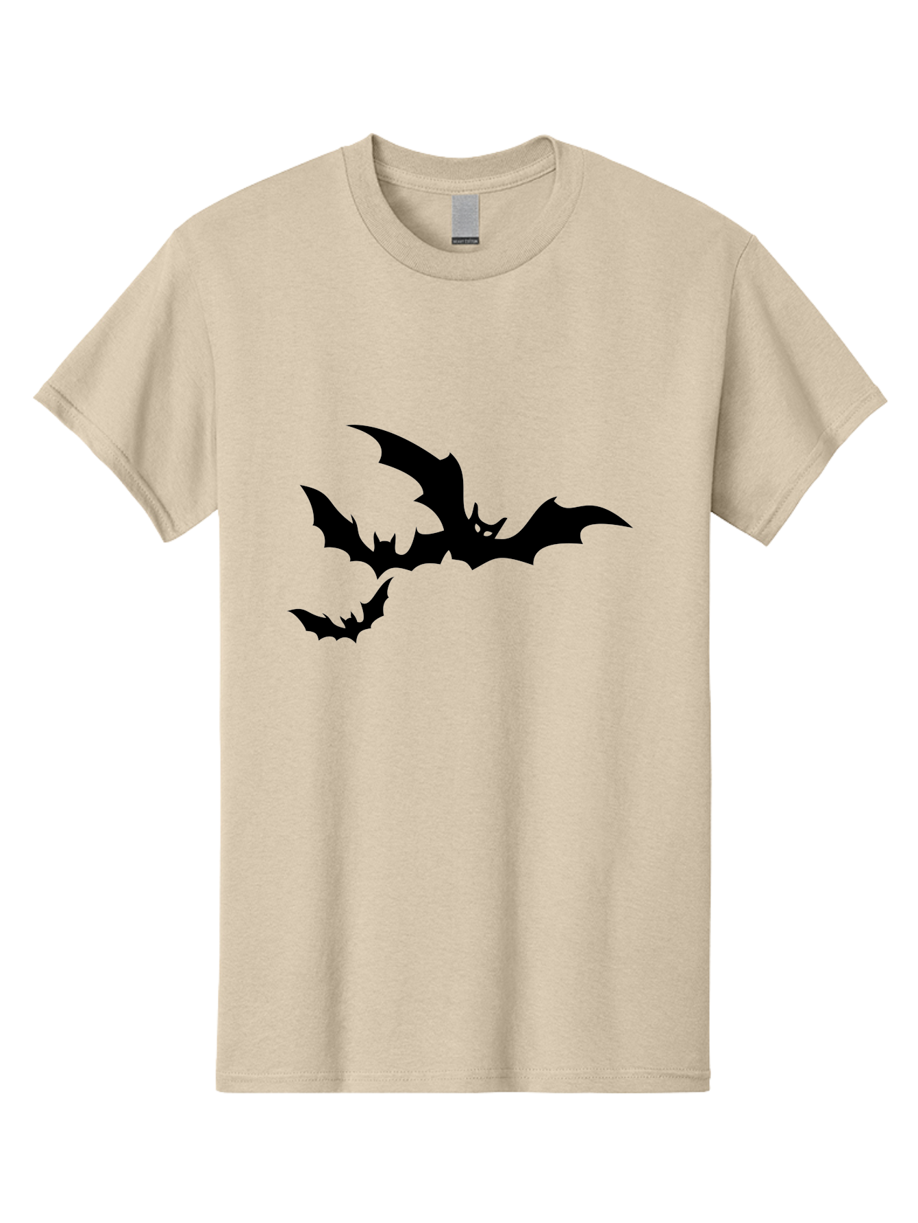 Bats Men'S Graphic Tee, 100% Cotton, Comfortable Casual Summer Wear, Machine Washable, Flying Bats, Silhouette Art, Bat Wings, Halloween Decorations, Spooky Atmosphere, Dark Creatures, Nocturnal Animals, Flying Mammals Aab198