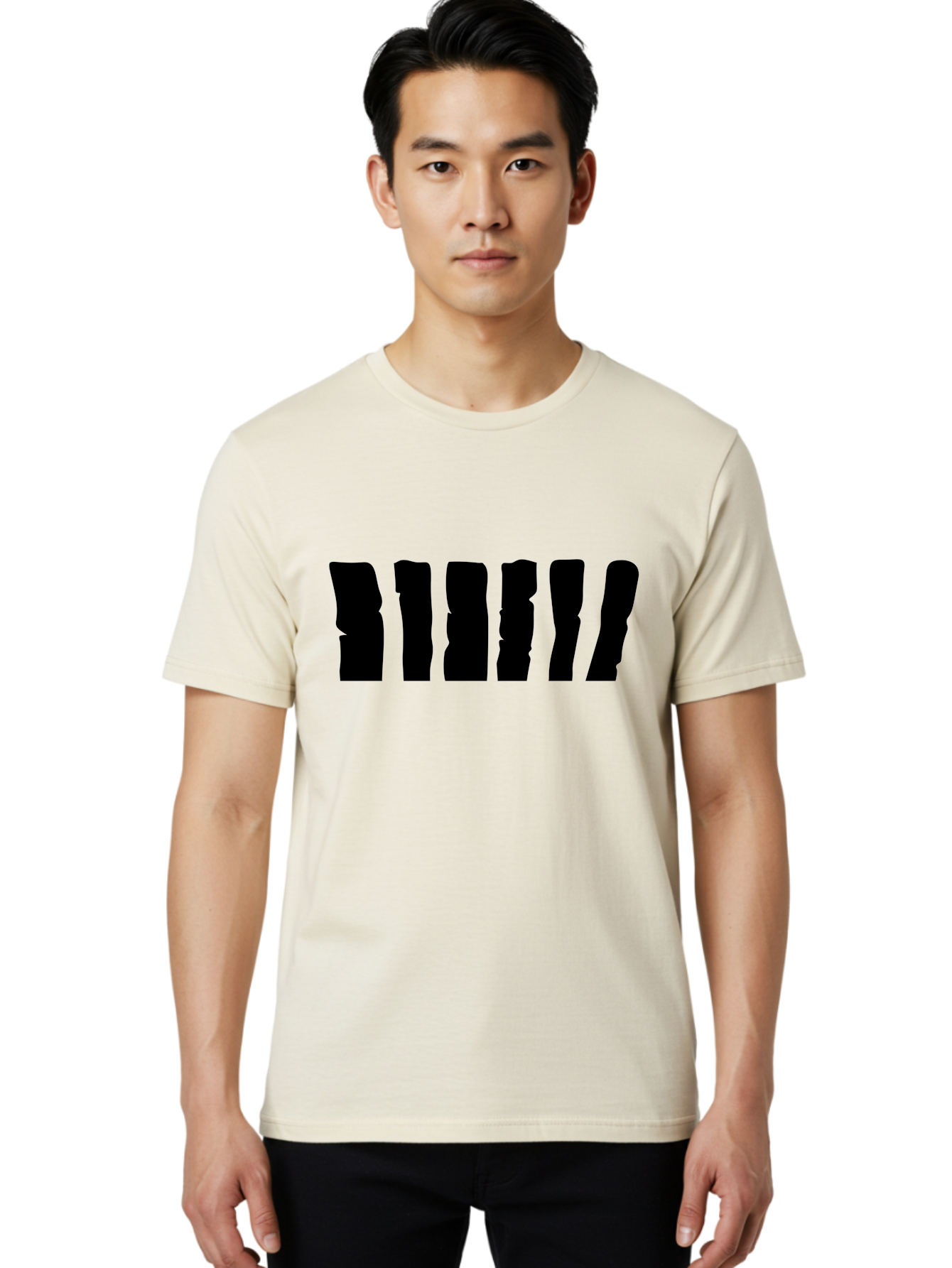 Bimbim Men'S Graphic Tee, 100% Cotton, Comfortable Casual Summer Wear, Machine Washable, Stylized Text, Bold Font, Black Letters, Modern Design, Graphic Element, Abstract Typography, Sleek Aesthetic Aab199