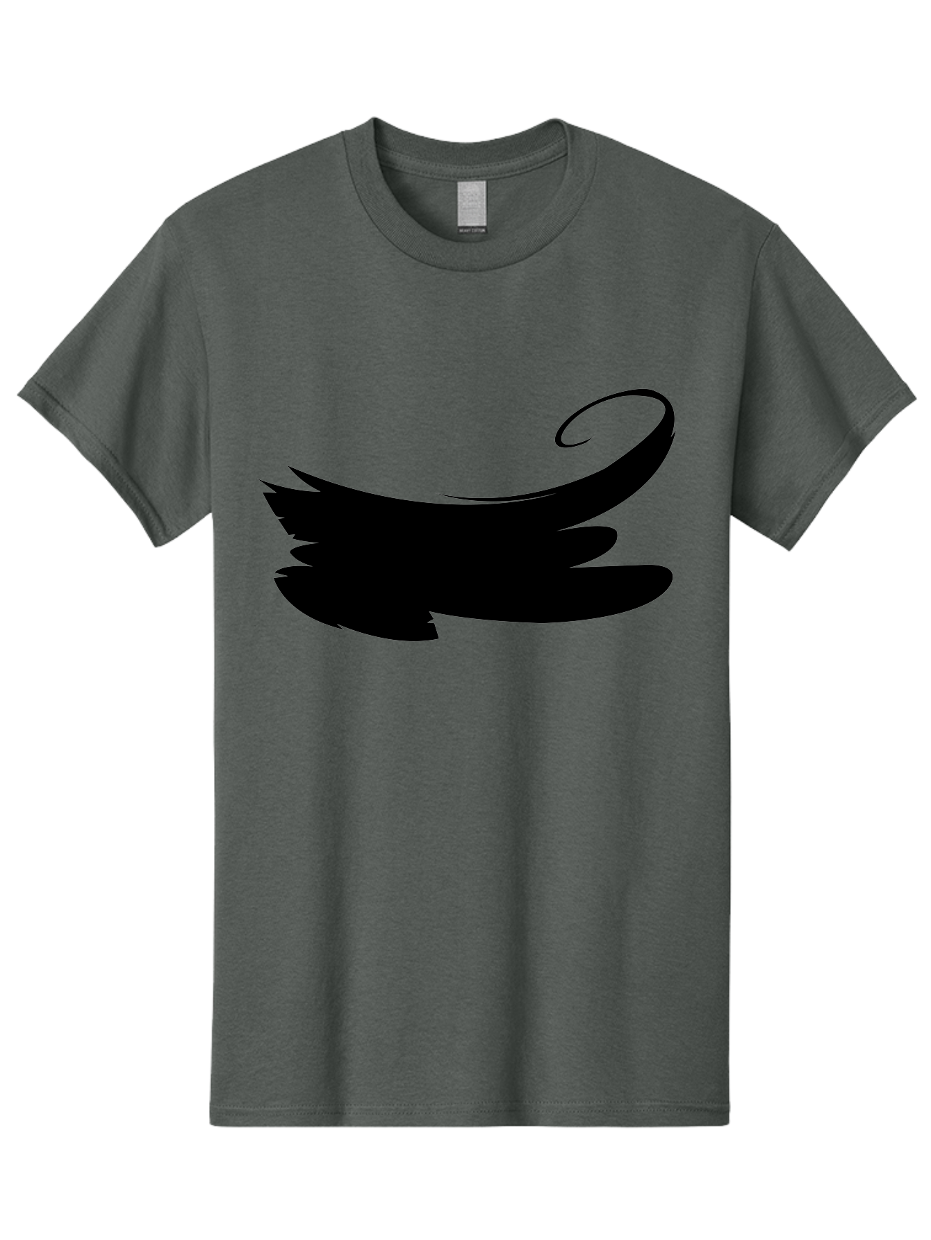 Bird-Silhouette Men'S Graphic Tee, 100% Cotton, Comfortable Casual Summer Wear, Machine Washable, Stylized Wing, Abstract Design, Minimalist Art, Black Silhouette, Freedom Symbol, Elegance, Simple Graphics, Symbolic Representation Aab200