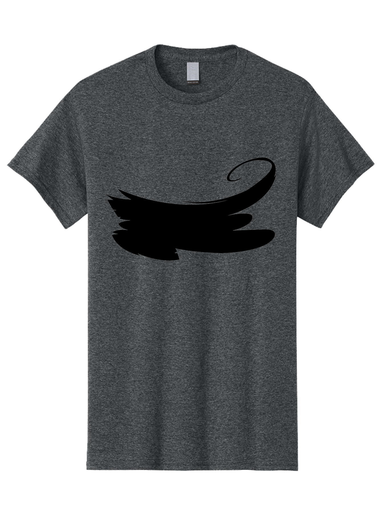 Bird-Silhouette Men'S Graphic Tee, 100% Cotton, Comfortable Casual Summer Wear, Machine Washable, Stylized Wing, Abstract Design, Minimalist Art, Black Silhouette, Freedom Symbol, Elegance, Simple Graphics, Symbolic Representation Aab200
