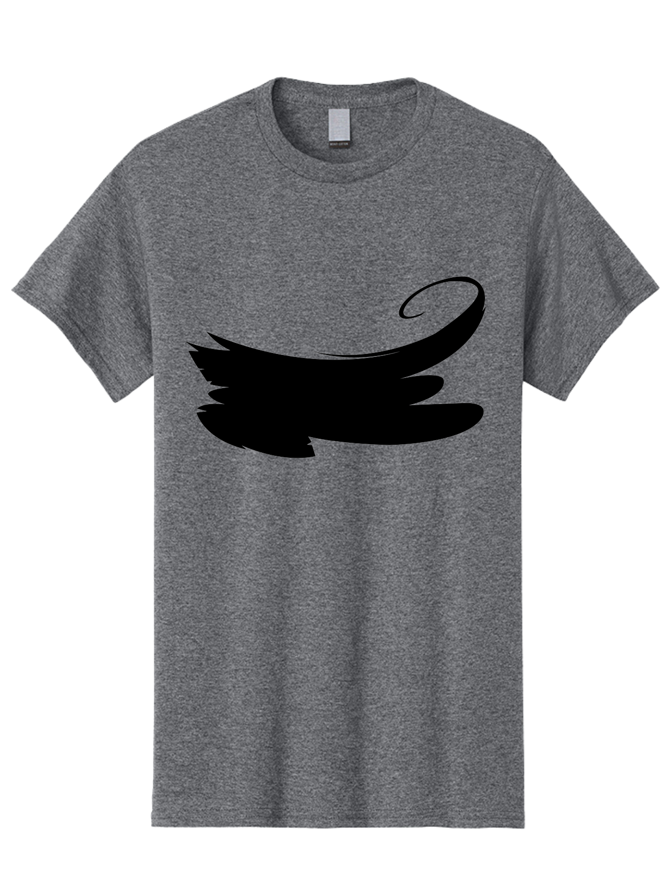 Bird-Silhouette Men'S Graphic Tee, 100% Cotton, Comfortable Casual Summer Wear, Machine Washable, Stylized Wing, Abstract Design, Minimalist Art, Black Silhouette, Freedom Symbol, Elegance, Simple Graphics, Symbolic Representation Aab200