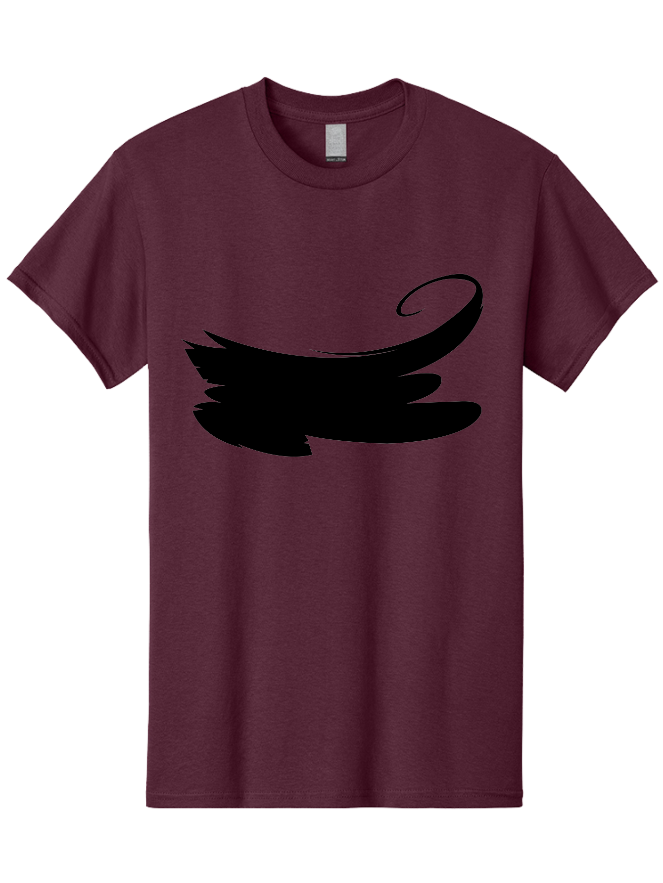 Bird-Silhouette Men'S Graphic Tee, 100% Cotton, Comfortable Casual Summer Wear, Machine Washable, Stylized Wing, Abstract Design, Minimalist Art, Black Silhouette, Freedom Symbol, Elegance, Simple Graphics, Symbolic Representation Aab200
