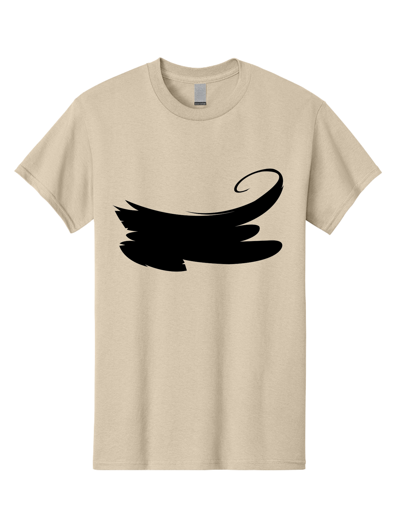 Bird-Silhouette Men'S Graphic Tee, 100% Cotton, Comfortable Casual Summer Wear, Machine Washable, Stylized Wing, Abstract Design, Minimalist Art, Black Silhouette, Freedom Symbol, Elegance, Simple Graphics, Symbolic Representation Aab200