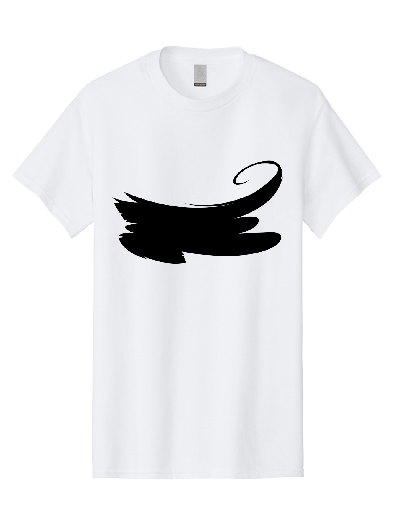 Bird-Silhouette Men'S Graphic Tee, 100% Cotton, Comfortable Casual Summer Wear, Machine Washable, Stylized Wing, Abstract Design, Minimalist Art, Black Silhouette, Freedom Symbol, Elegance, Simple Graphics, Symbolic Representation Aab200