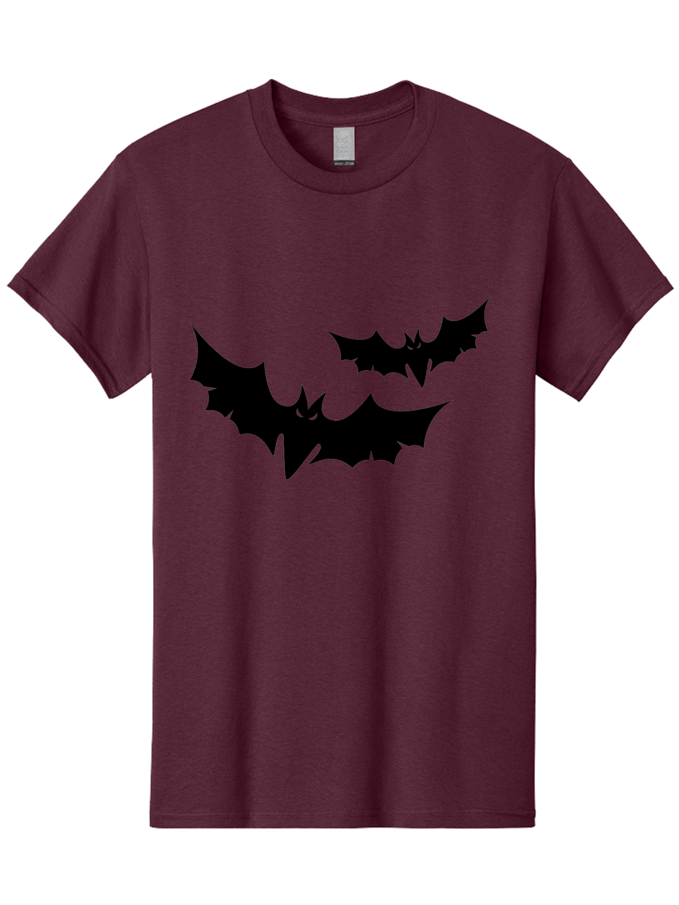 Black-Bats Men'S Graphic Tee, 100% Cotton, Comfortable Casual Summer Wear, Machine Washable, Halloween Bats, Black Bats, Bat Silhouettes, Spooky Decor, Halloween Decorations, Flying Bats, Halloween Theme Aab201