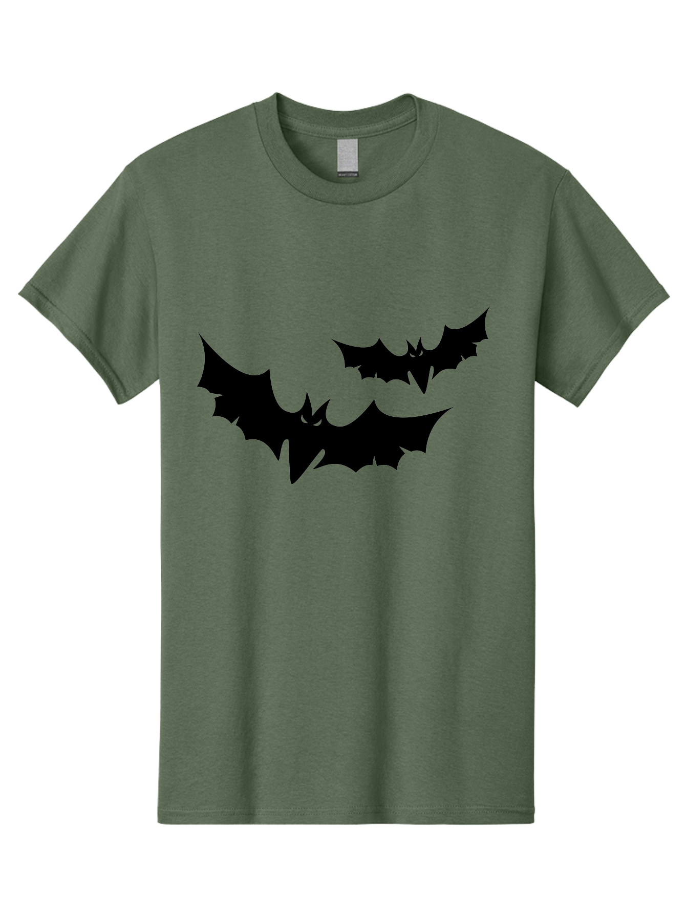 Black-Bats Men'S Graphic Tee, 100% Cotton, Comfortable Casual Summer Wear, Machine Washable, Halloween Bats, Black Bats, Bat Silhouettes, Spooky Decor, Halloween Decorations, Flying Bats, Halloween Theme Aab201