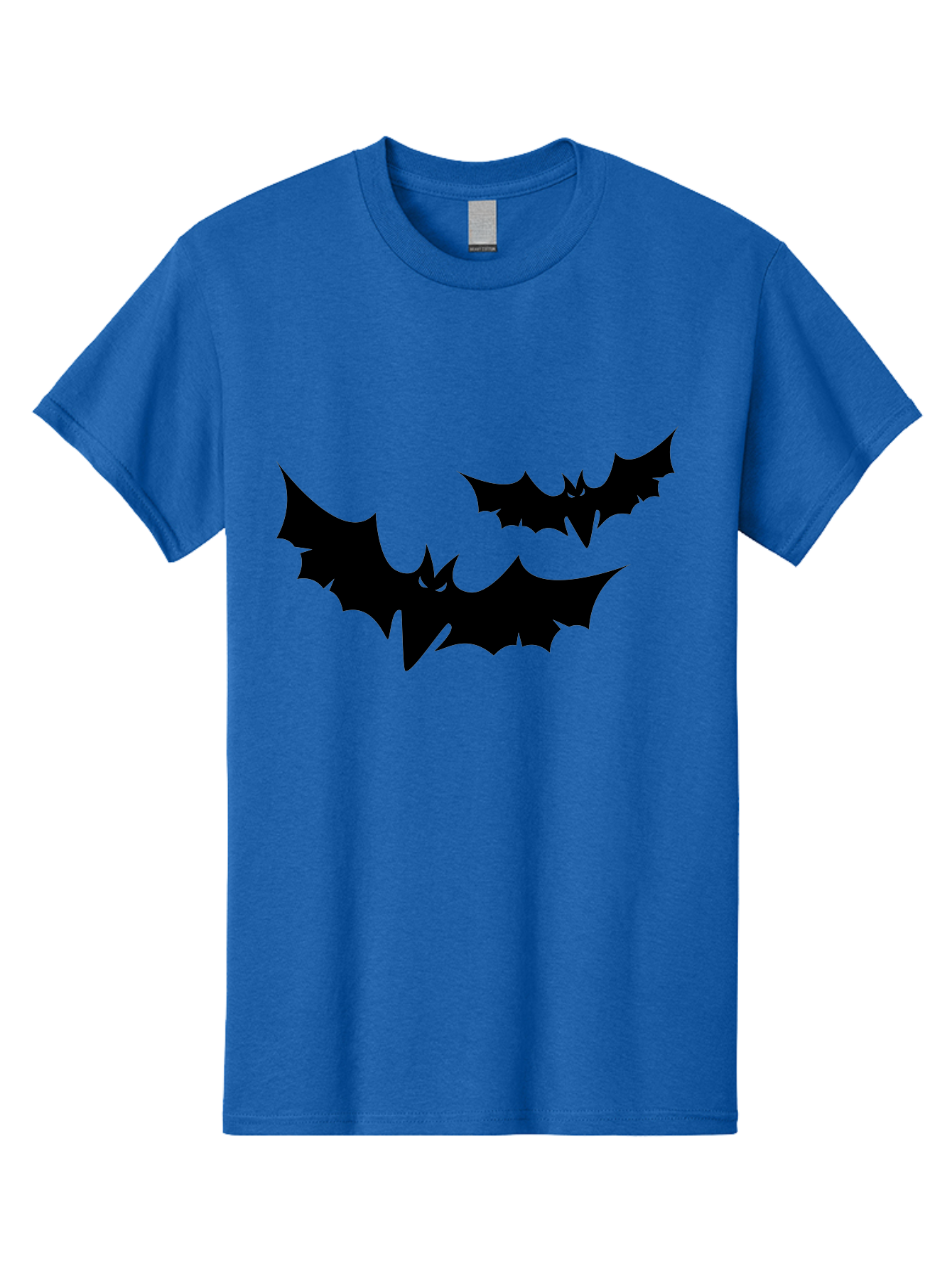 Black-Bats Men'S Graphic Tee, 100% Cotton, Comfortable Casual Summer Wear, Machine Washable, Halloween Bats, Black Bats, Bat Silhouettes, Spooky Decor, Halloween Decorations, Flying Bats, Halloween Theme Aab201