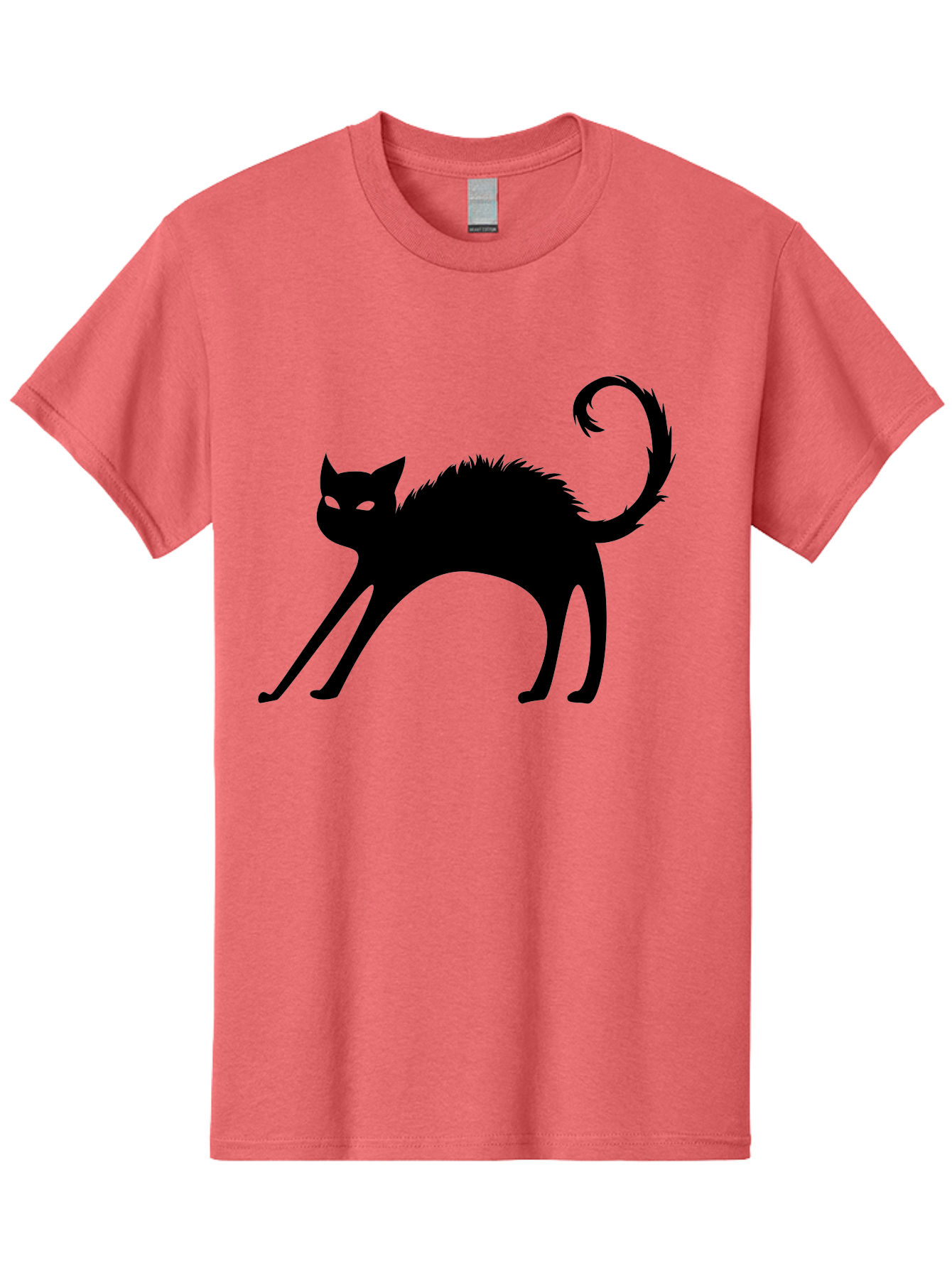 Black-Cat-Silhouette-1 Men'S Graphic Tee, 100% Cotton, Comfortable Casual Summer Wear, Machine Washable, Black Cat Silhouette, Spooky Cat, Halloween Symbol, Mysterious Animal, Glowing Eyes, Feline Silhouette, Mystical Creature, Aab202