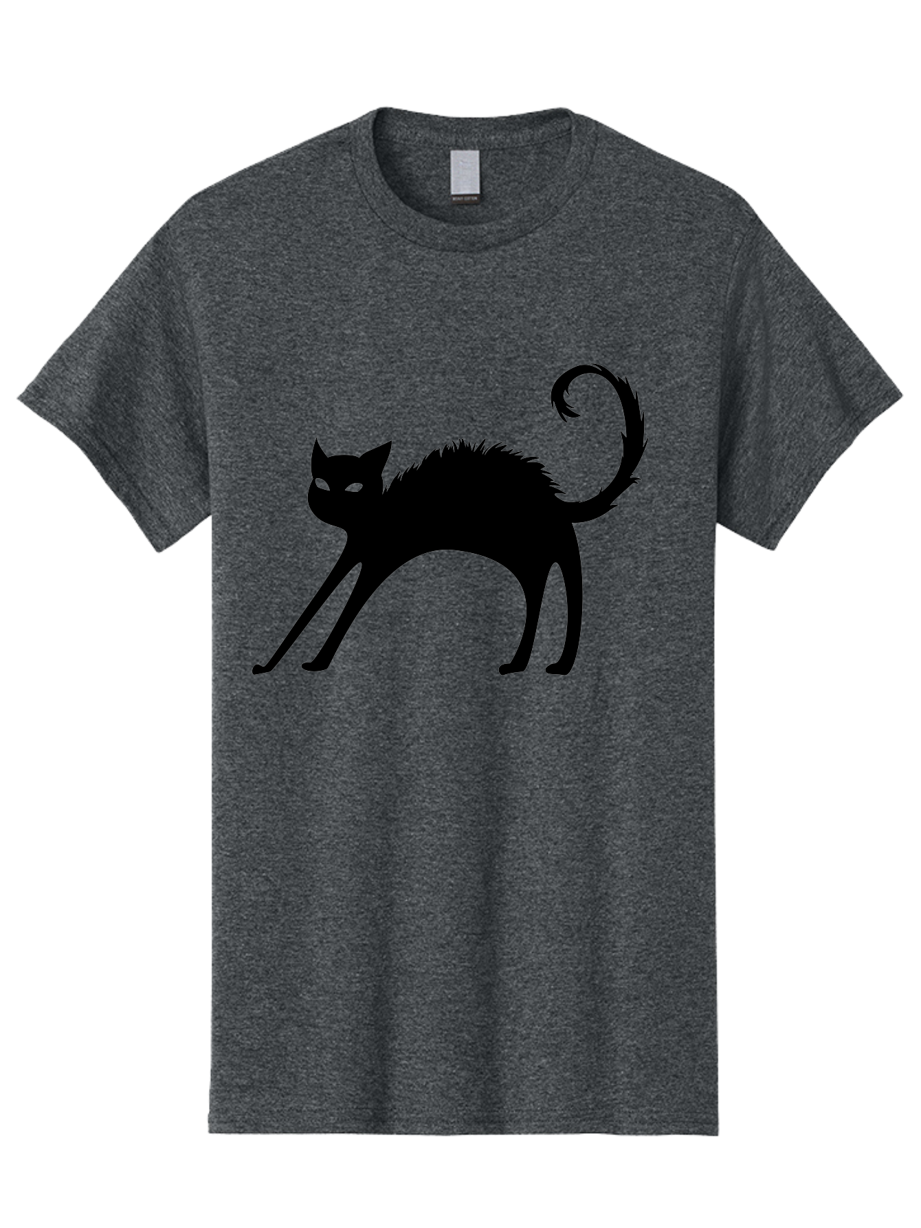 Black-Cat-Silhouette-1 Men'S Graphic Tee, 100% Cotton, Comfortable Casual Summer Wear, Machine Washable, Black Cat Silhouette, Spooky Cat, Halloween Symbol, Mysterious Animal, Glowing Eyes, Feline Silhouette, Mystical Creature, Aab202