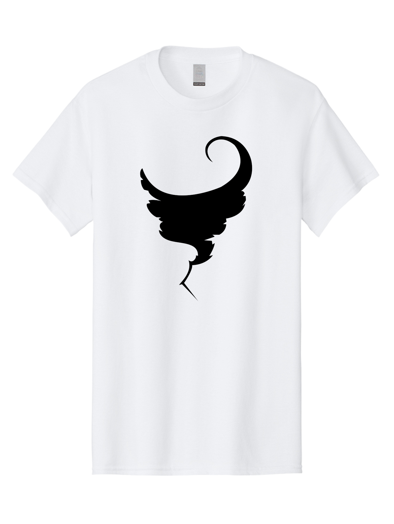 Black-Feather-Silhouette Men'S Graphic Tee, 100% Cotton, Comfortable Casual Summer Wear, Machine Washable, Feather Icon, Black Silhouette, Majestic Wing, Elegant Design, Symbolic Imagery, Minimalist Art, Stylized Feather, Modern Graphic Aab206