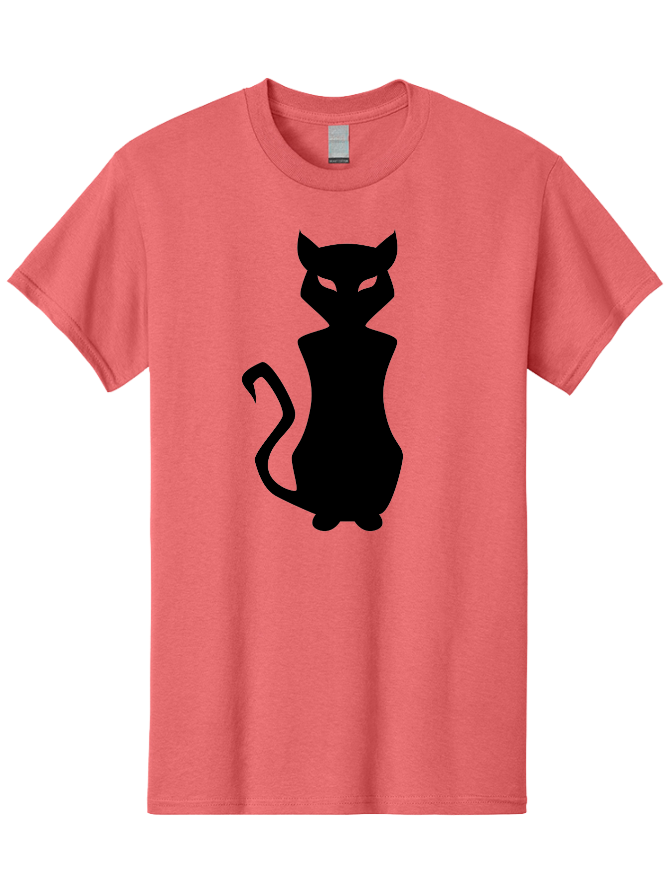 Cat-Silhouette Men'S Graphic Tee, 100% Cotton, Comfortable Casual Summer Wear, Machine Washable, Black Cat Silhouette, Glowy Eyes, Cat'S Paw On Face, Feline Figure, Mysterious Animal, Sleek Design, Glowing Green Eyes, Cat Shape Aab209