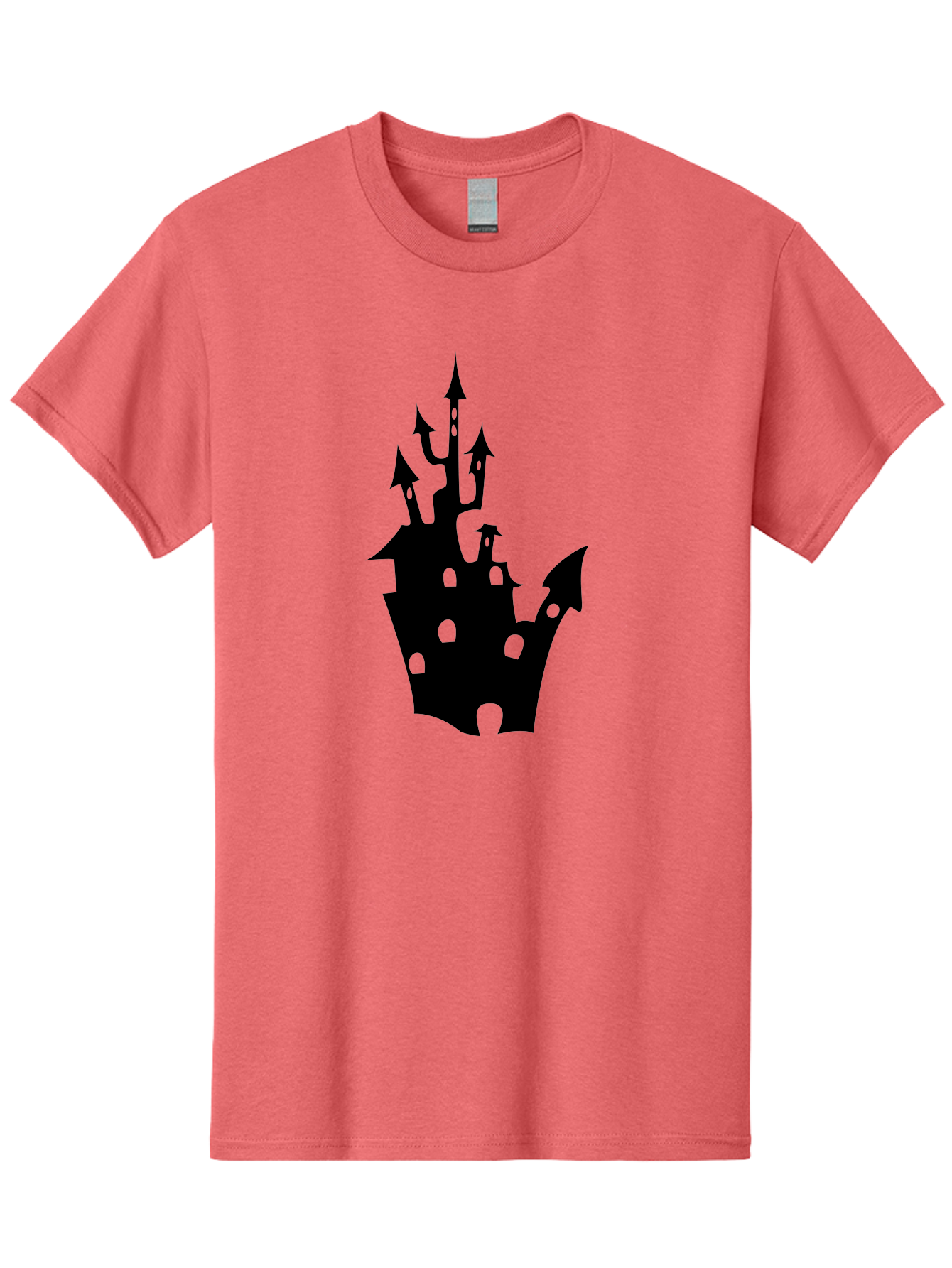 Crown-Castle Men'S Graphic Tee, 100% Cotton, Comfortable Casual Summer Wear, Machine Washable, Crown Shaped Castle, Medieval Architecture, Fantasy Design, Regal Crown, Mysterious Silhouette, Eerie Atmosphere, Dark Fantasy, Gothic Style Aab211