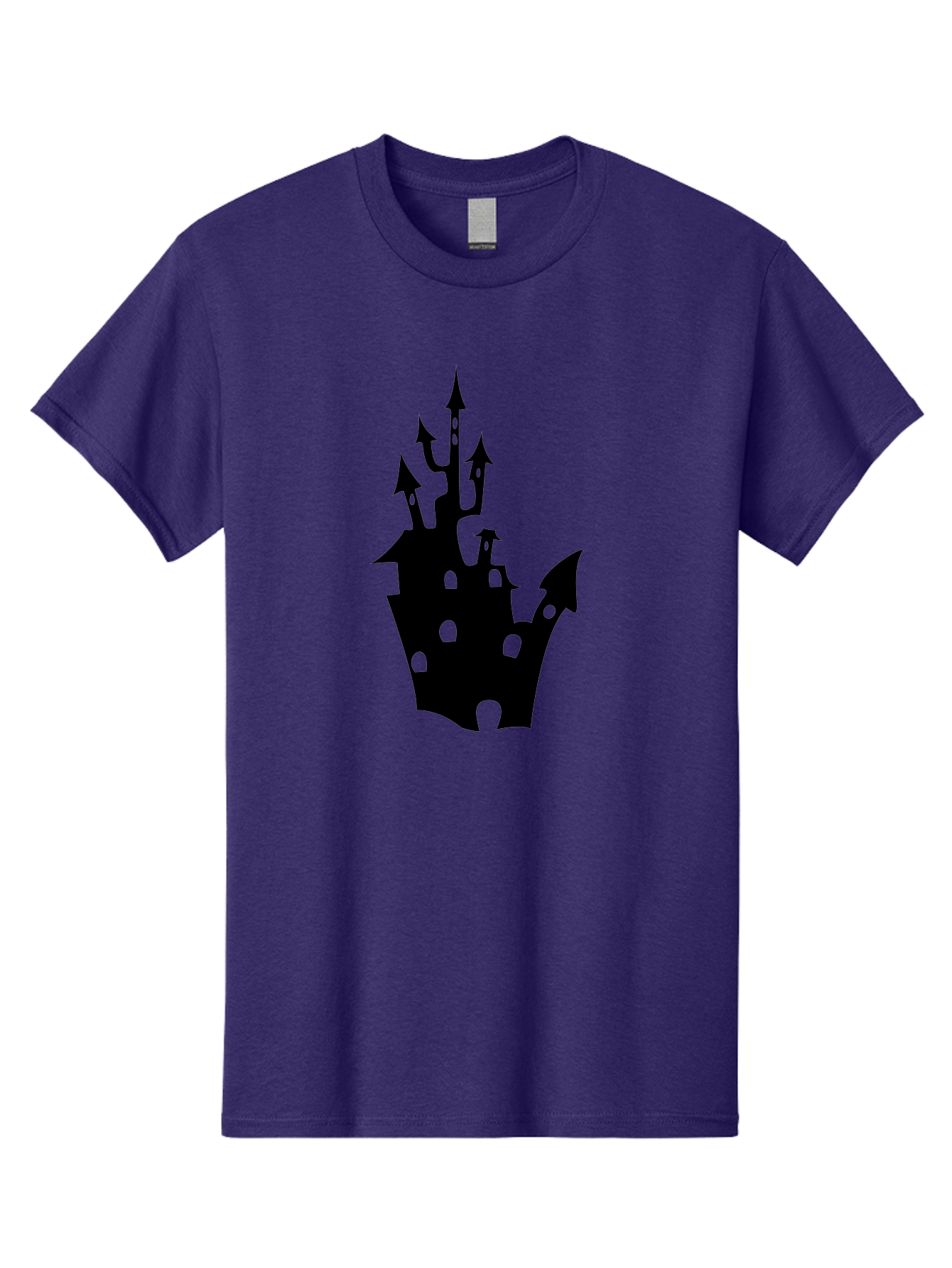 Crown-Castle Men'S Graphic Tee, 100% Cotton, Comfortable Casual Summer Wear, Machine Washable, Crown Shaped Castle, Medieval Architecture, Fantasy Design, Regal Crown, Mysterious Silhouette, Eerie Atmosphere, Dark Fantasy, Gothic Style Aab211