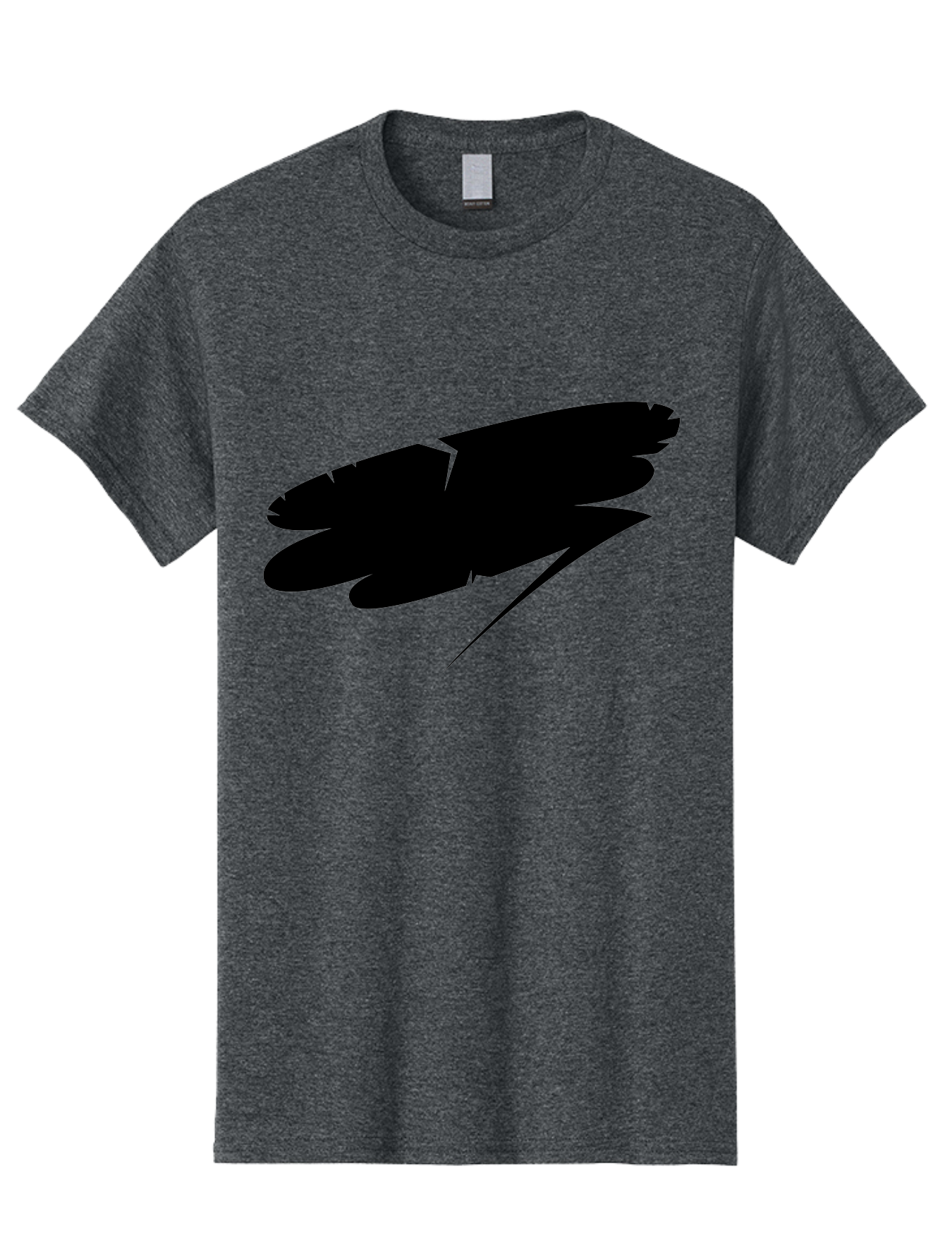 Feather-Silhouette Men'S Graphic Tee, 100% Cotton, Comfortable Casual Summer Wear, Machine Washable, Feather Silhouette, Black Feather, Minimalist Design, Simple Graphics, Bold Shapes, Graphic Elements, Abstract Art Aab214