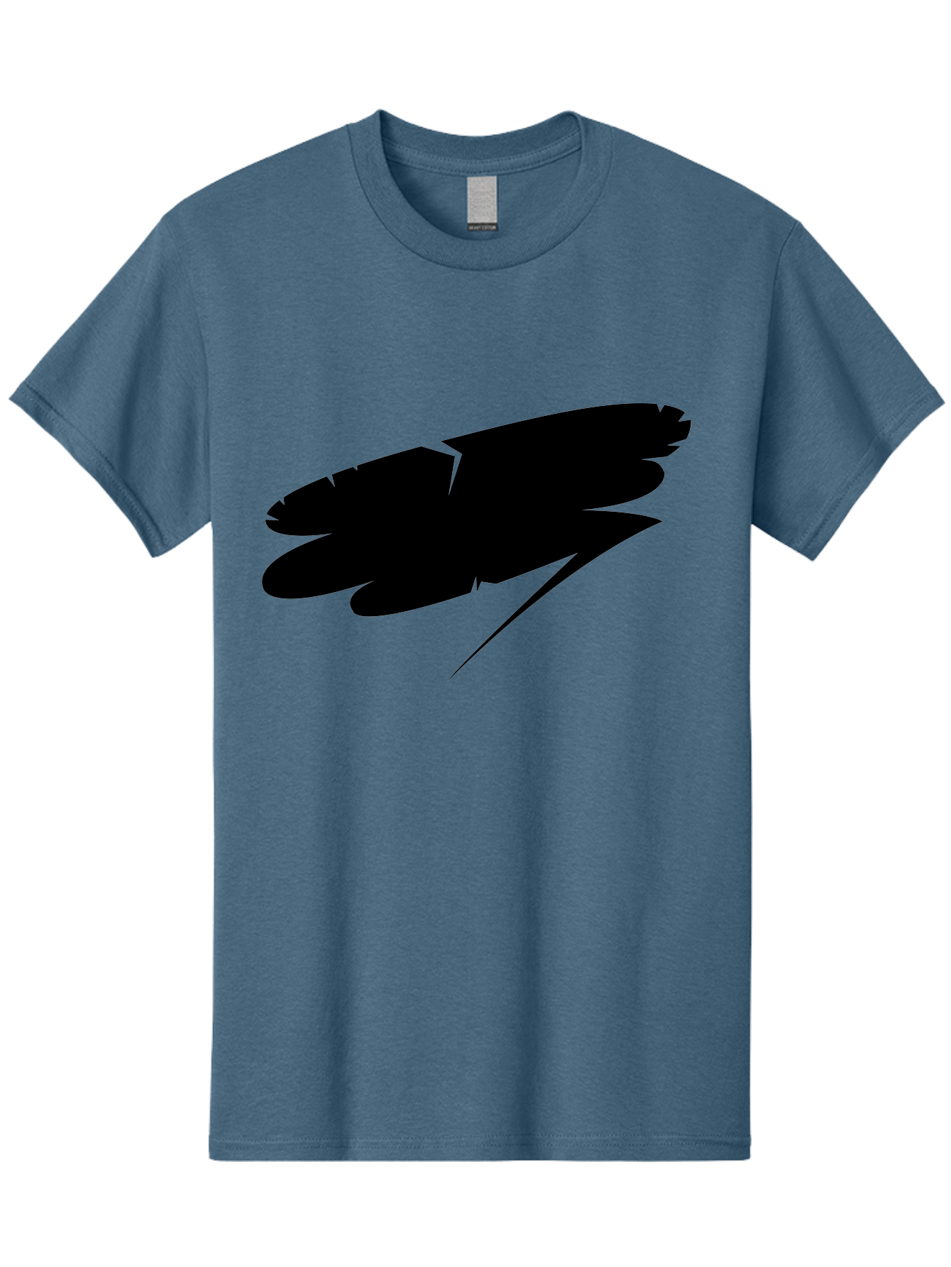 Feather-Silhouette Men'S Graphic Tee, 100% Cotton, Comfortable Casual Summer Wear, Machine Washable, Feather Silhouette, Black Feather, Minimalist Design, Simple Graphics, Bold Shapes, Graphic Elements, Abstract Art Aab214