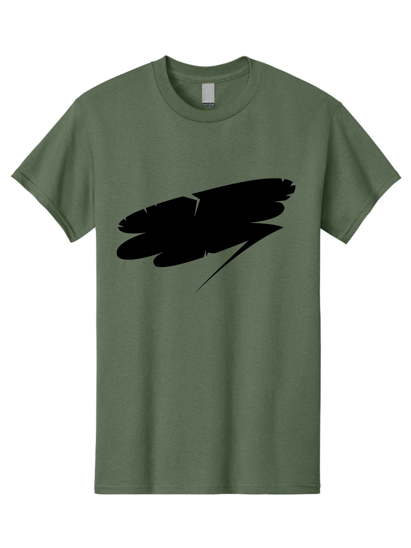 Feather-Silhouette Men'S Graphic Tee, 100% Cotton, Comfortable Casual Summer Wear, Machine Washable, Feather Silhouette, Black Feather, Minimalist Design, Simple Graphics, Bold Shapes, Graphic Elements, Abstract Art Aab214