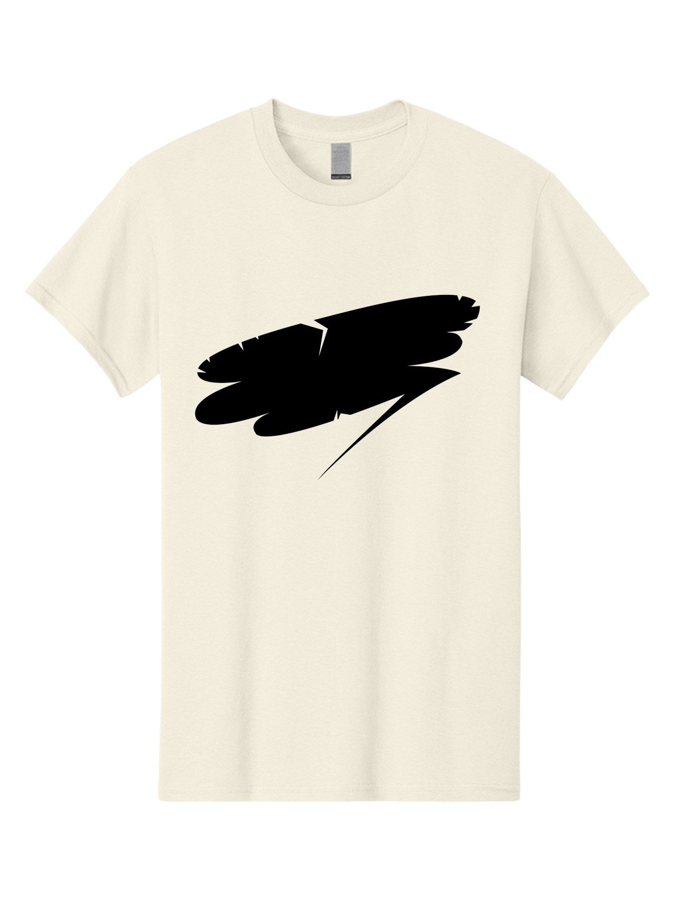 Feather-Silhouette Men'S Graphic Tee, 100% Cotton, Comfortable Casual Summer Wear, Machine Washable, Feather Silhouette, Black Feather, Minimalist Design, Simple Graphics, Bold Shapes, Graphic Elements, Abstract Art Aab214