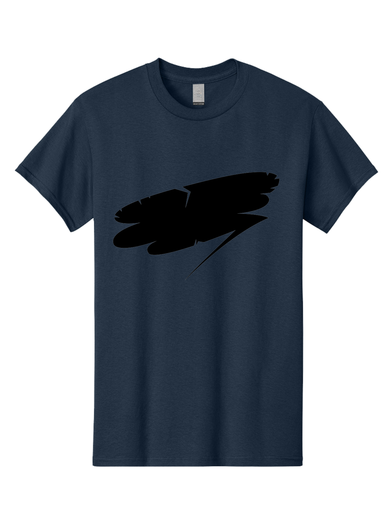 Feather-Silhouette Men'S Graphic Tee, 100% Cotton, Comfortable Casual Summer Wear, Machine Washable, Feather Silhouette, Black Feather, Minimalist Design, Simple Graphics, Bold Shapes, Graphic Elements, Abstract Art Aab214