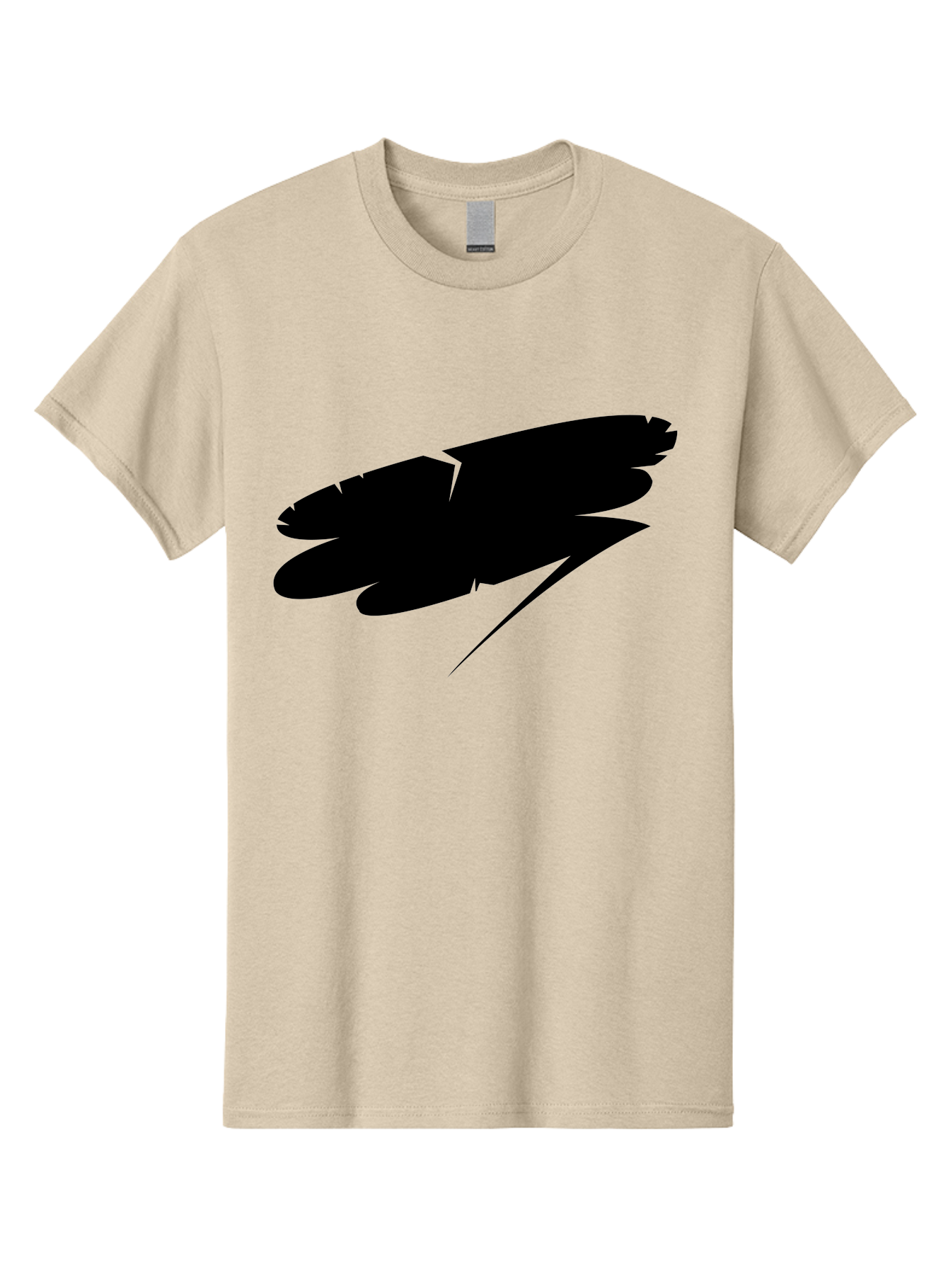 Feather-Silhouette Men'S Graphic Tee, 100% Cotton, Comfortable Casual Summer Wear, Machine Washable, Feather Silhouette, Black Feather, Minimalist Design, Simple Graphics, Bold Shapes, Graphic Elements, Abstract Art Aab214