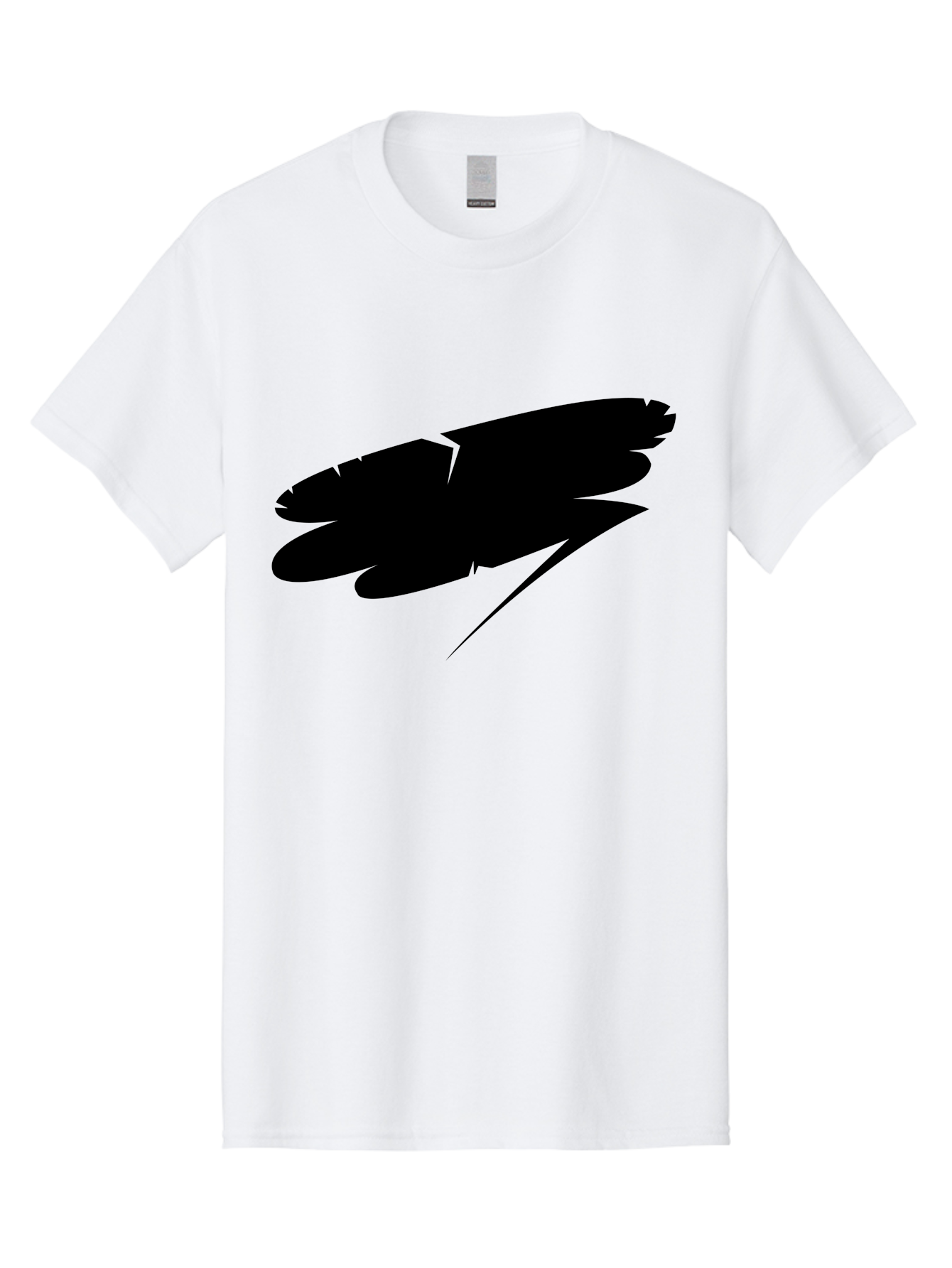 Feather-Silhouette Men'S Graphic Tee, 100% Cotton, Comfortable Casual Summer Wear, Machine Washable, Feather Silhouette, Black Feather, Minimalist Design, Simple Graphics, Bold Shapes, Graphic Elements, Abstract Art Aab214