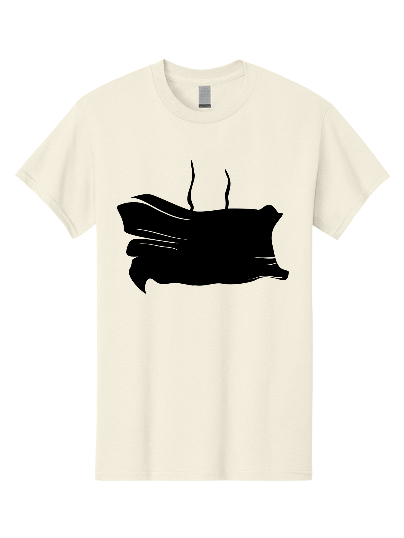 Fish-Silhouette Men'S Graphic Tee, 100% Cotton, Comfortable Casual Summer Wear, Machine Washable, Black Smear, Abstract Art, Brush Stroke, Artistic Expression, Creative Design, Modern Art, Hand Drawn, Digital Art Aab215