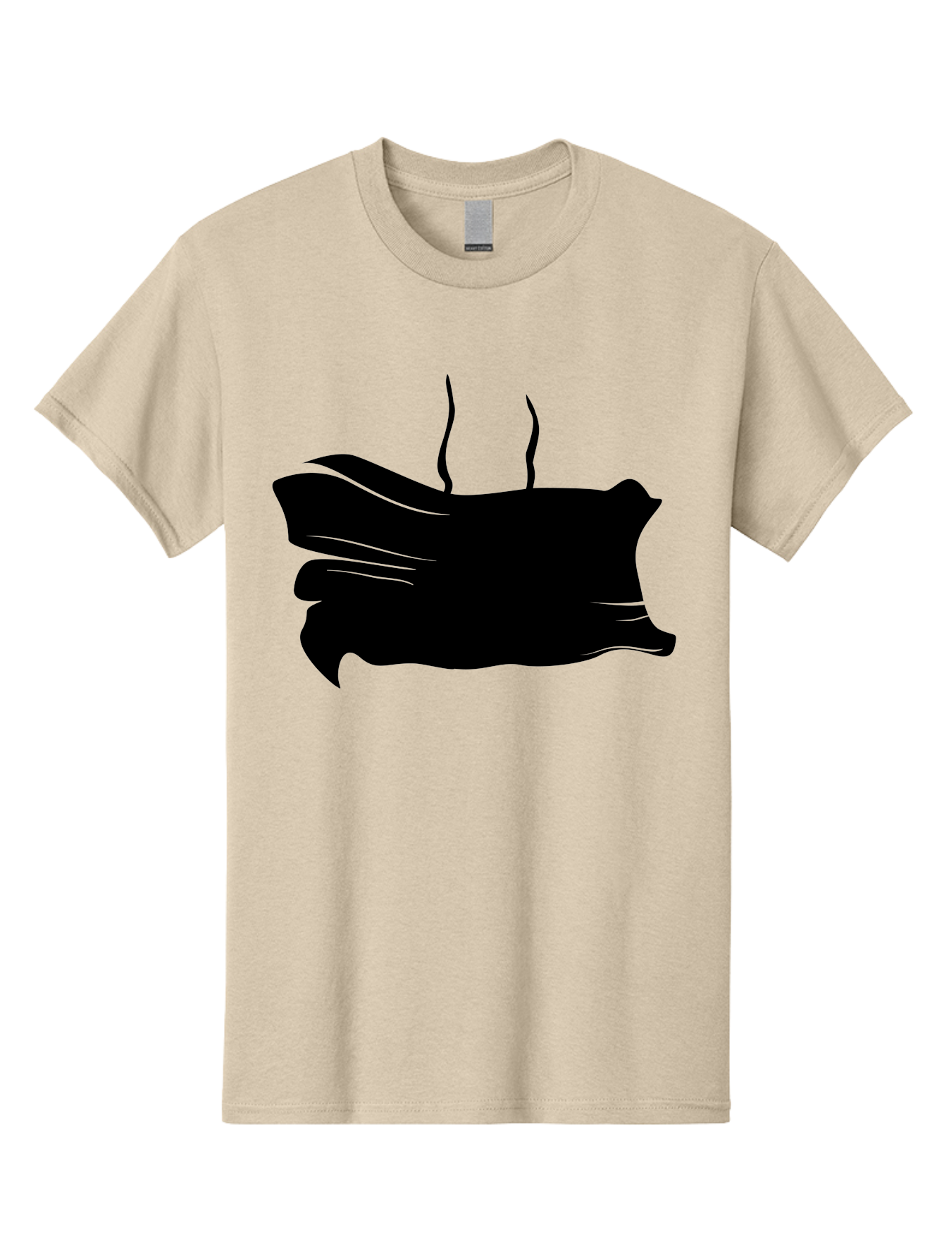 Fish-Silhouette Men'S Graphic Tee, 100% Cotton, Comfortable Casual Summer Wear, Machine Washable, Black Smear, Abstract Art, Brush Stroke, Artistic Expression, Creative Design, Modern Art, Hand Drawn, Digital Art Aab215