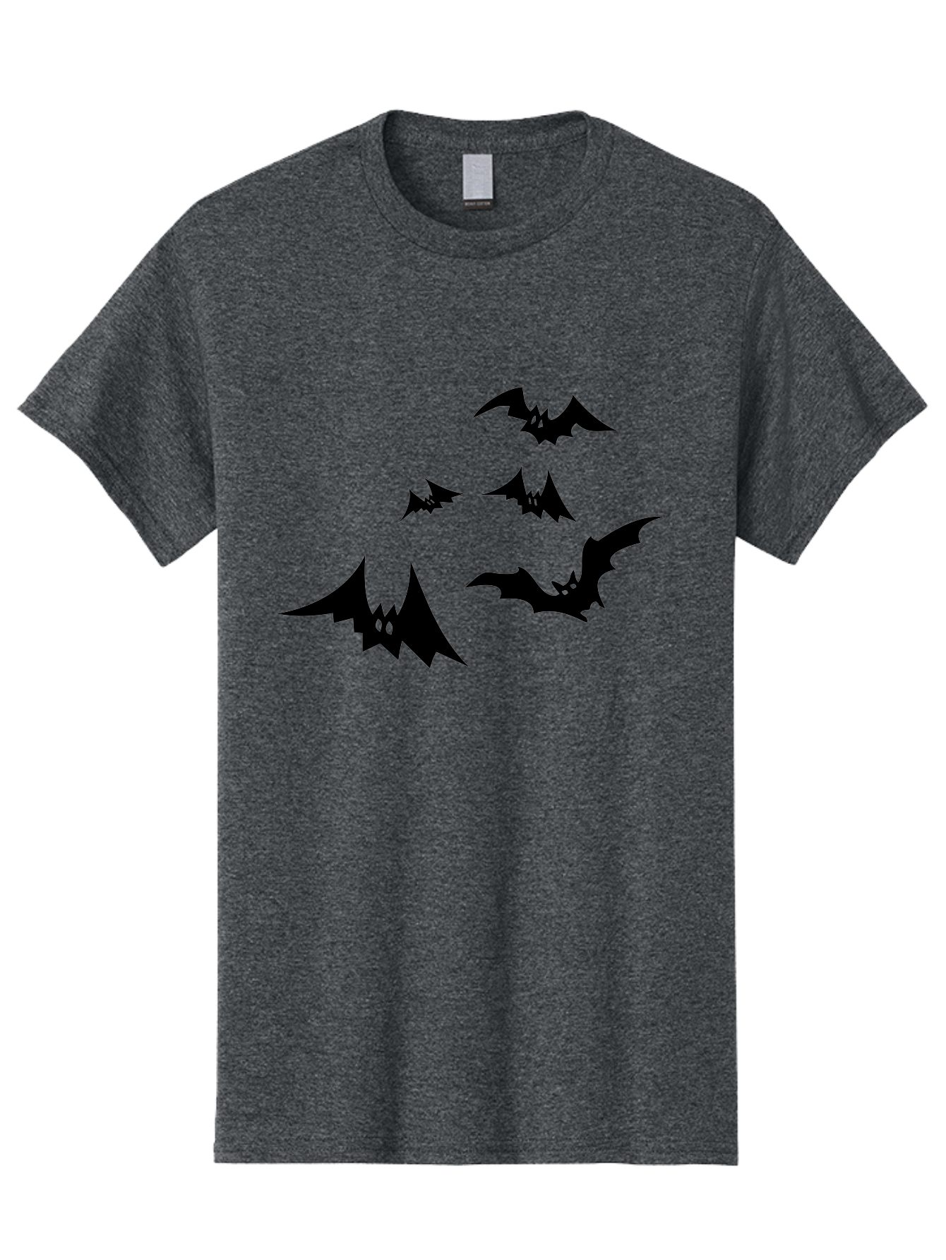 Flying-Bats Men'S Graphic Tee, 100% Cotton, Comfortable Casual Summer Wear, Machine Washable, Black Bats, Flying Bats, Halloween Symbols, Spooky Creatures, Gothic Decorations, Eerie Silhouettes, Dark Magic, Halloween Decorations Aab216