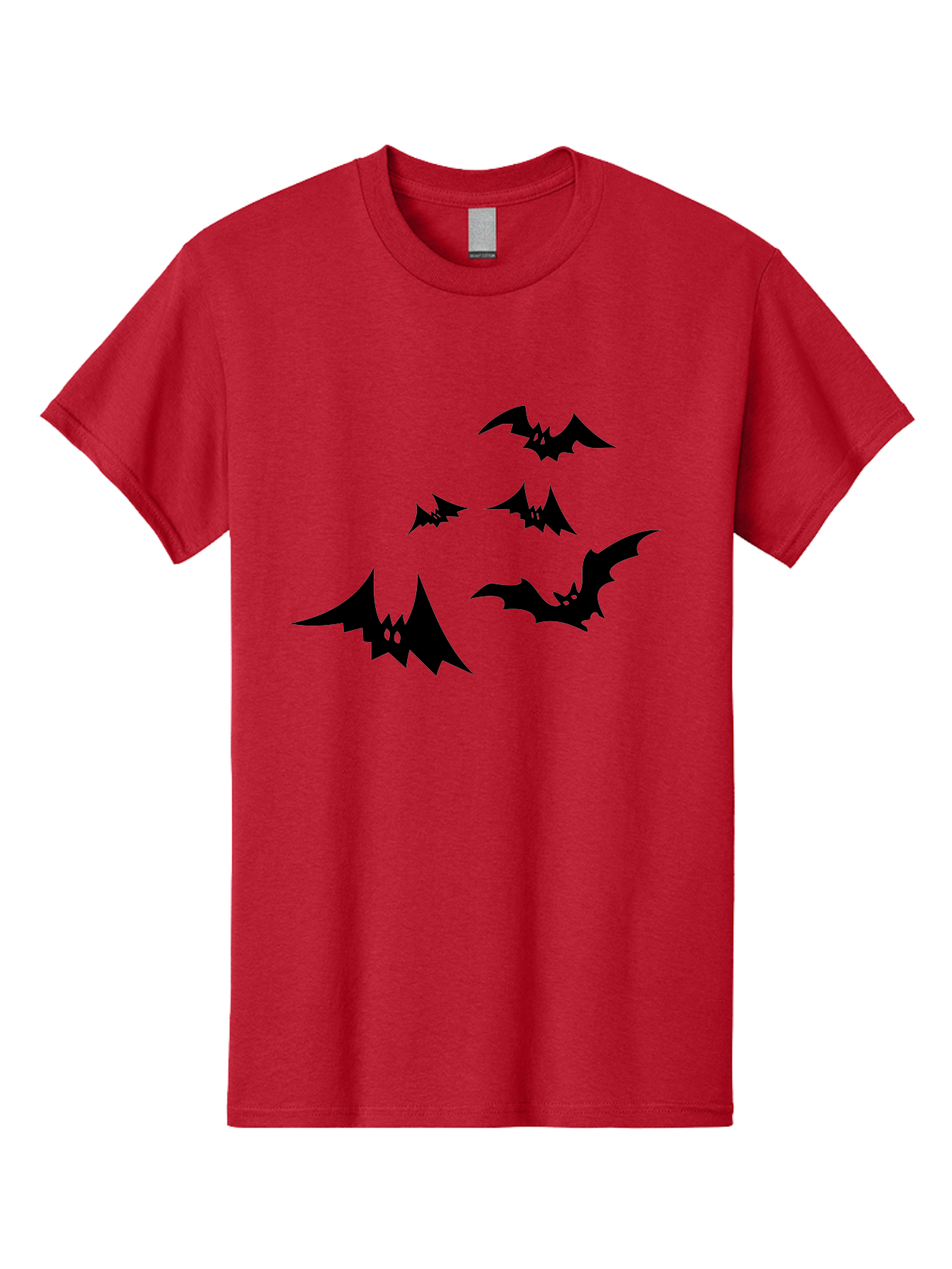 Flying-Bats Men'S Graphic Tee, 100% Cotton, Comfortable Casual Summer Wear, Machine Washable, Black Bats, Flying Bats, Halloween Symbols, Spooky Creatures, Gothic Decorations, Eerie Silhouettes, Dark Magic, Halloween Decorations Aab216