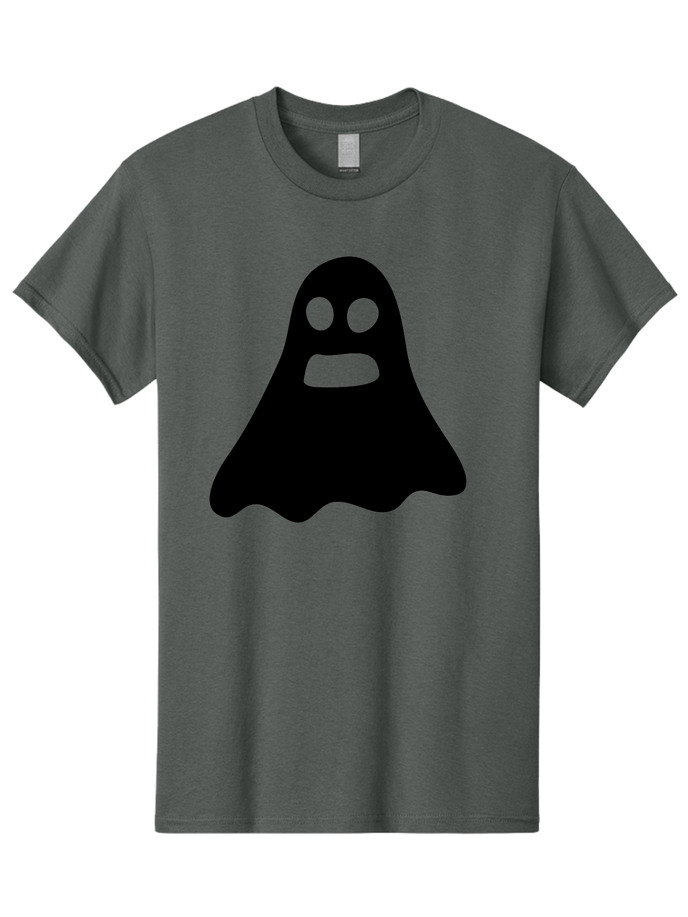 Ghost Men'S Graphic Tee, 100% Cotton, Comfortable Casual Summer Wear, Machine Washable, Ghost Character, Cartoon Style, Spooky Atmosphere, Simple Design, Bold Silhouette, Creepy Face, Halloween Theme, Paranormal Activity Aab218