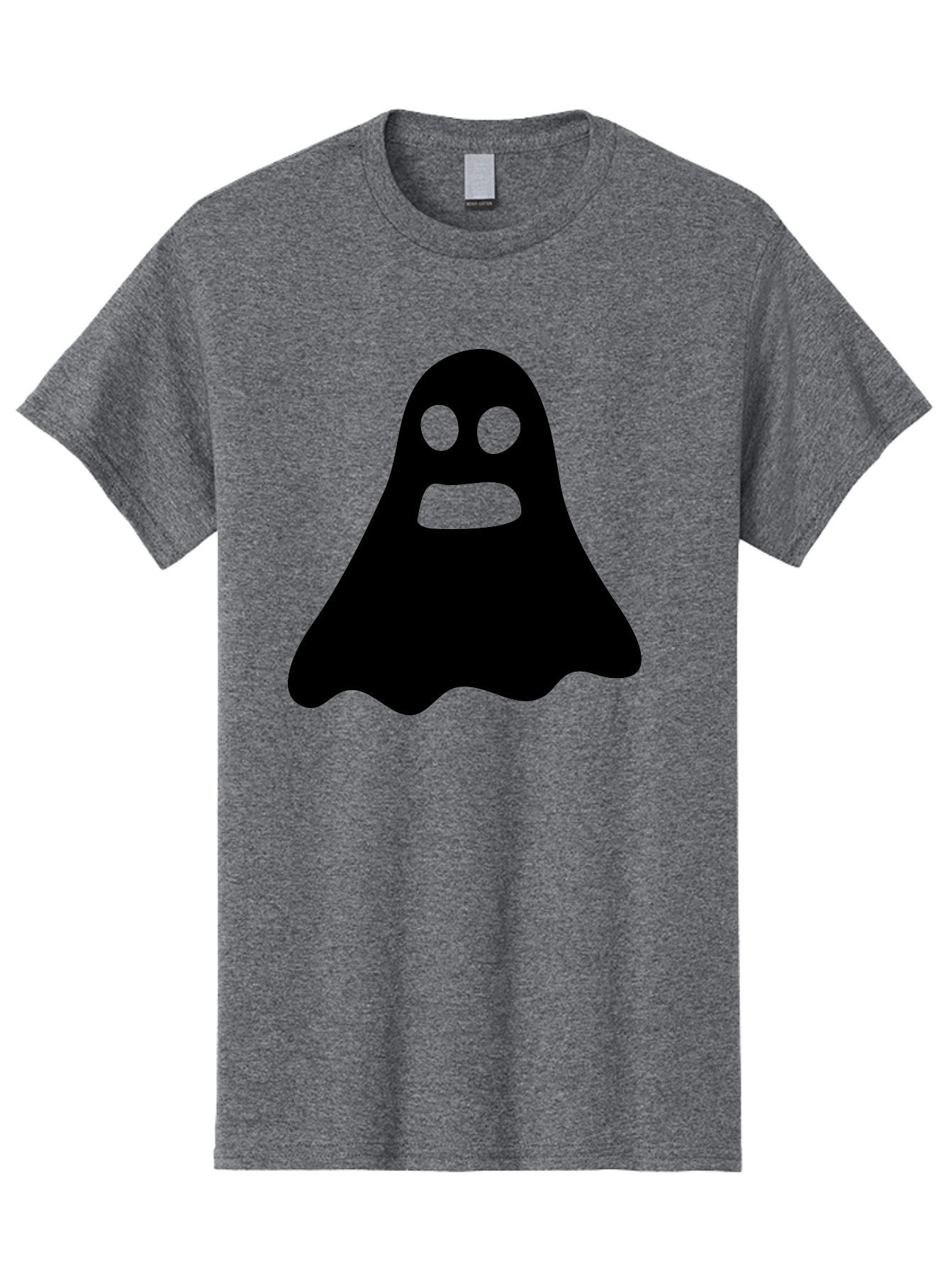 Ghost Men'S Graphic Tee, 100% Cotton, Comfortable Casual Summer Wear, Machine Washable, Ghost Character, Cartoon Style, Spooky Atmosphere, Simple Design, Bold Silhouette, Creepy Face, Halloween Theme, Paranormal Activity Aab218