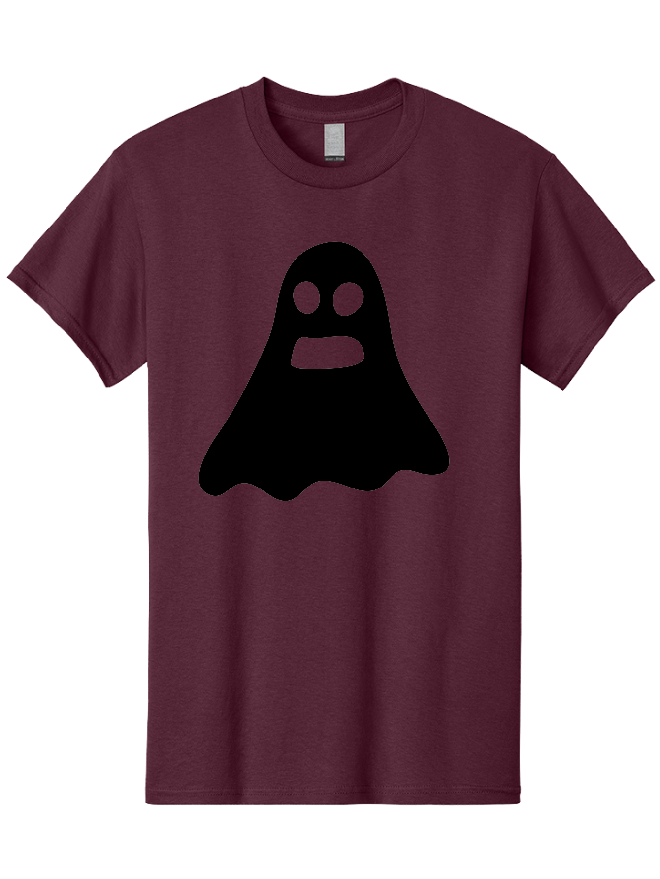 Ghost Men'S Graphic Tee, 100% Cotton, Comfortable Casual Summer Wear, Machine Washable, Ghost Character, Cartoon Style, Spooky Atmosphere, Simple Design, Bold Silhouette, Creepy Face, Halloween Theme, Paranormal Activity Aab218