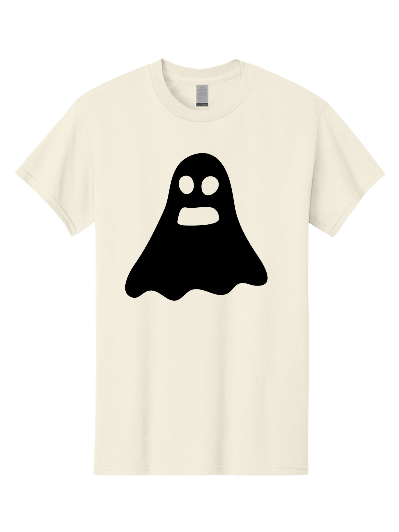 Ghost Men'S Graphic Tee, 100% Cotton, Comfortable Casual Summer Wear, Machine Washable, Ghost Character, Cartoon Style, Spooky Atmosphere, Simple Design, Bold Silhouette, Creepy Face, Halloween Theme, Paranormal Activity Aab218