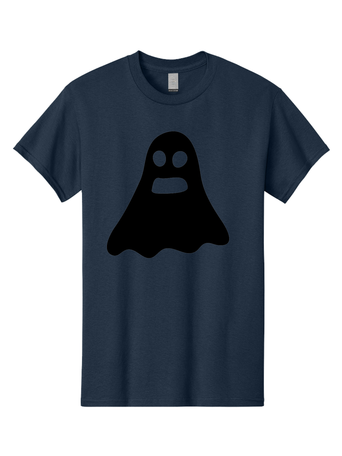 Ghost Men'S Graphic Tee, 100% Cotton, Comfortable Casual Summer Wear, Machine Washable, Ghost Character, Cartoon Style, Spooky Atmosphere, Simple Design, Bold Silhouette, Creepy Face, Halloween Theme, Paranormal Activity Aab218