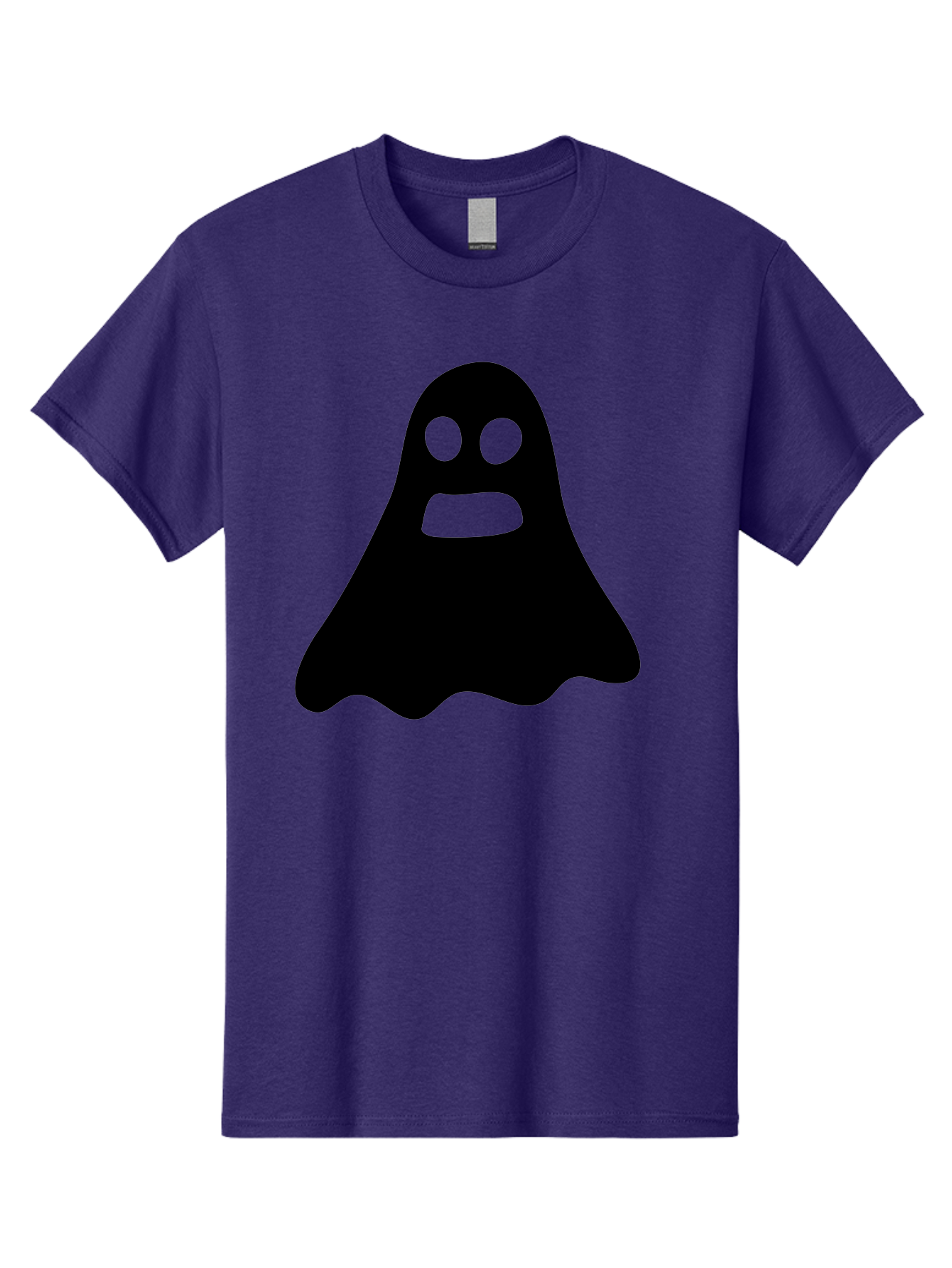 Ghost Men'S Graphic Tee, 100% Cotton, Comfortable Casual Summer Wear, Machine Washable, Ghost Character, Cartoon Style, Spooky Atmosphere, Simple Design, Bold Silhouette, Creepy Face, Halloween Theme, Paranormal Activity Aab218