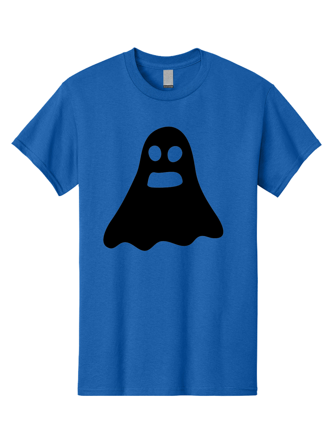 Ghost Men'S Graphic Tee, 100% Cotton, Comfortable Casual Summer Wear, Machine Washable, Ghost Character, Cartoon Style, Spooky Atmosphere, Simple Design, Bold Silhouette, Creepy Face, Halloween Theme, Paranormal Activity Aab218