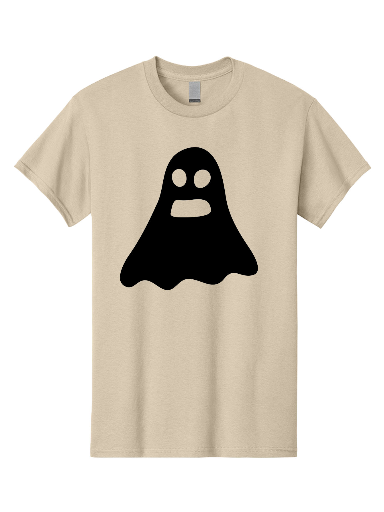 Ghost Men'S Graphic Tee, 100% Cotton, Comfortable Casual Summer Wear, Machine Washable, Ghost Character, Cartoon Style, Spooky Atmosphere, Simple Design, Bold Silhouette, Creepy Face, Halloween Theme, Paranormal Activity Aab218
