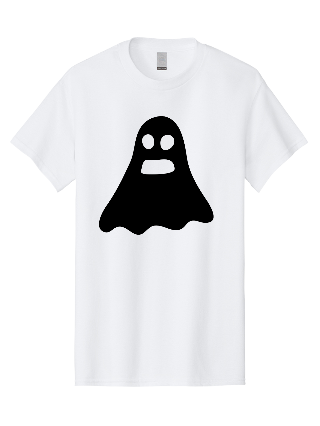 Ghost Men'S Graphic Tee, 100% Cotton, Comfortable Casual Summer Wear, Machine Washable, Ghost Character, Cartoon Style, Spooky Atmosphere, Simple Design, Bold Silhouette, Creepy Face, Halloween Theme, Paranormal Activity Aab218