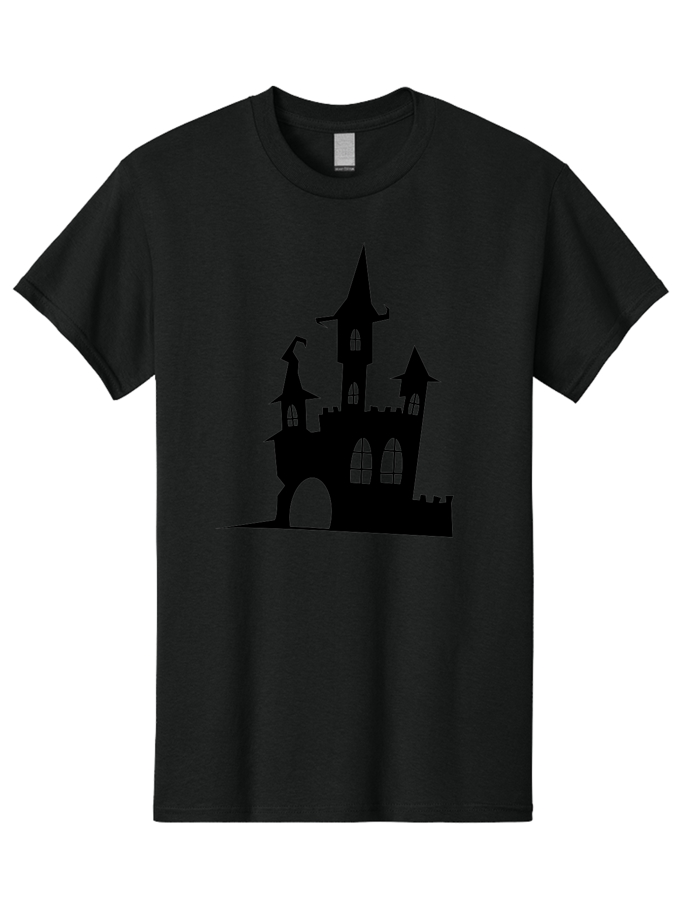 Haunted-Castle Men'S Graphic Tee, 100% Cotton, Comfortable Casual Summer Wear, Machine Washable, Haunted Castle, Spooky Atmosphere, Gothic Architecture, Mysterious Vibe, Fantasy World, Dark Magic, Witch'S Lair, Haunted Mansion, Eerie Feeling Aab222