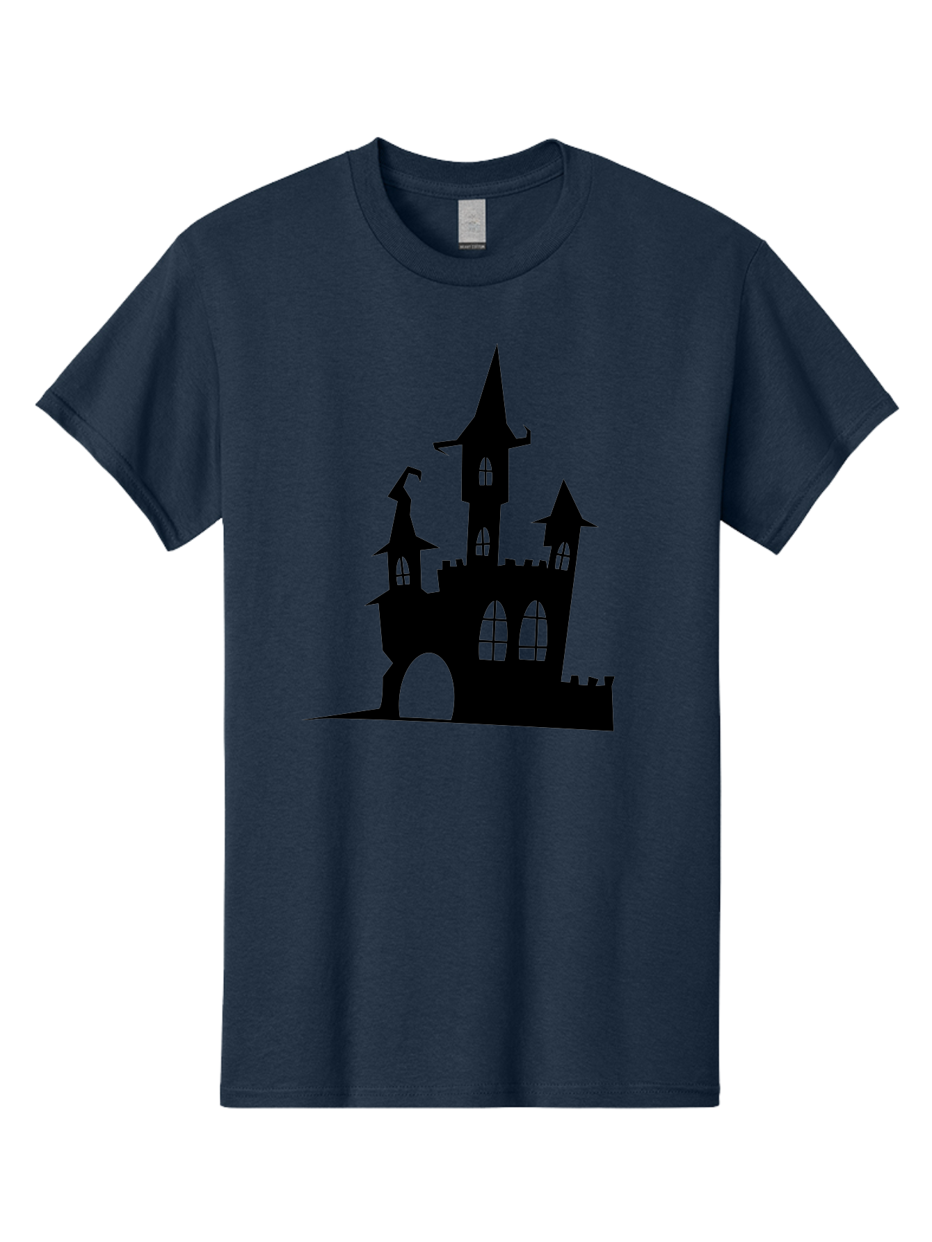 Haunted-Castle Men'S Graphic Tee, 100% Cotton, Comfortable Casual Summer Wear, Machine Washable, Haunted Castle, Spooky Atmosphere, Gothic Architecture, Mysterious Vibe, Fantasy World, Dark Magic, Witch'S Lair, Haunted Mansion, Eerie Feeling Aab222