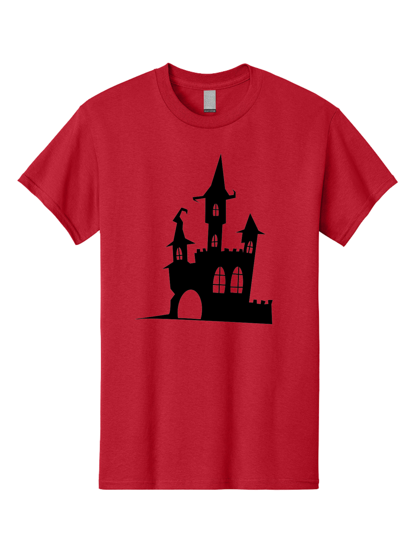 Haunted-Castle Men'S Graphic Tee, 100% Cotton, Comfortable Casual Summer Wear, Machine Washable, Haunted Castle, Spooky Atmosphere, Gothic Architecture, Mysterious Vibe, Fantasy World, Dark Magic, Witch'S Lair, Haunted Mansion, Eerie Feeling Aab222